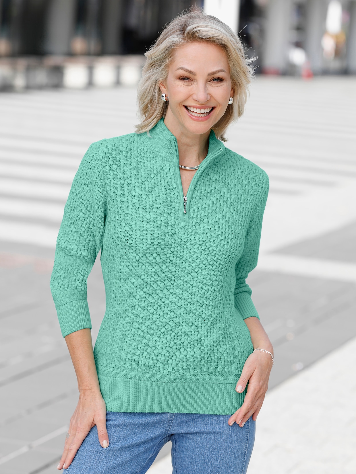 Pullover met lange mouwen - turquoise