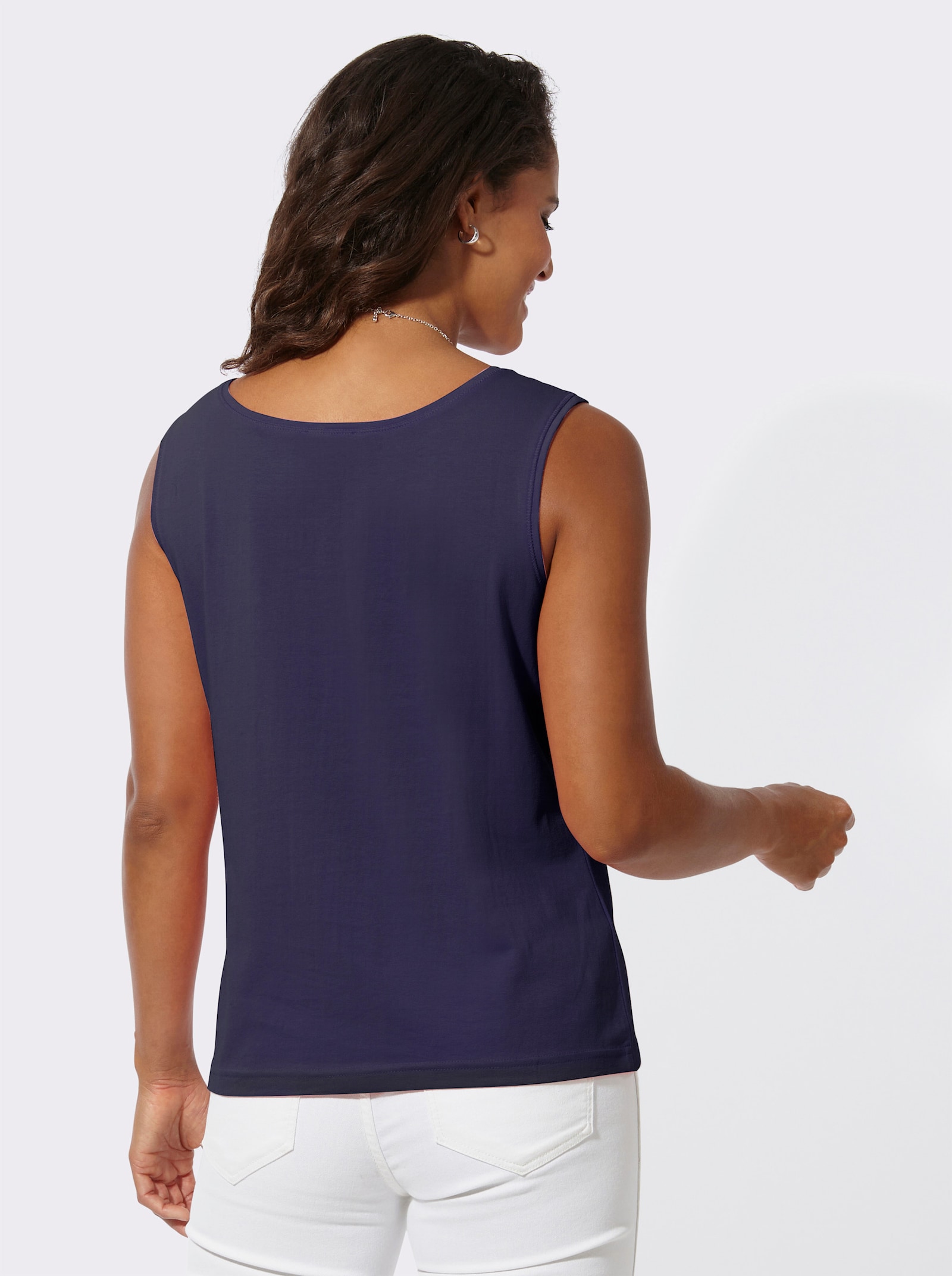 Top ze strečového materiálu - námořnická modrá