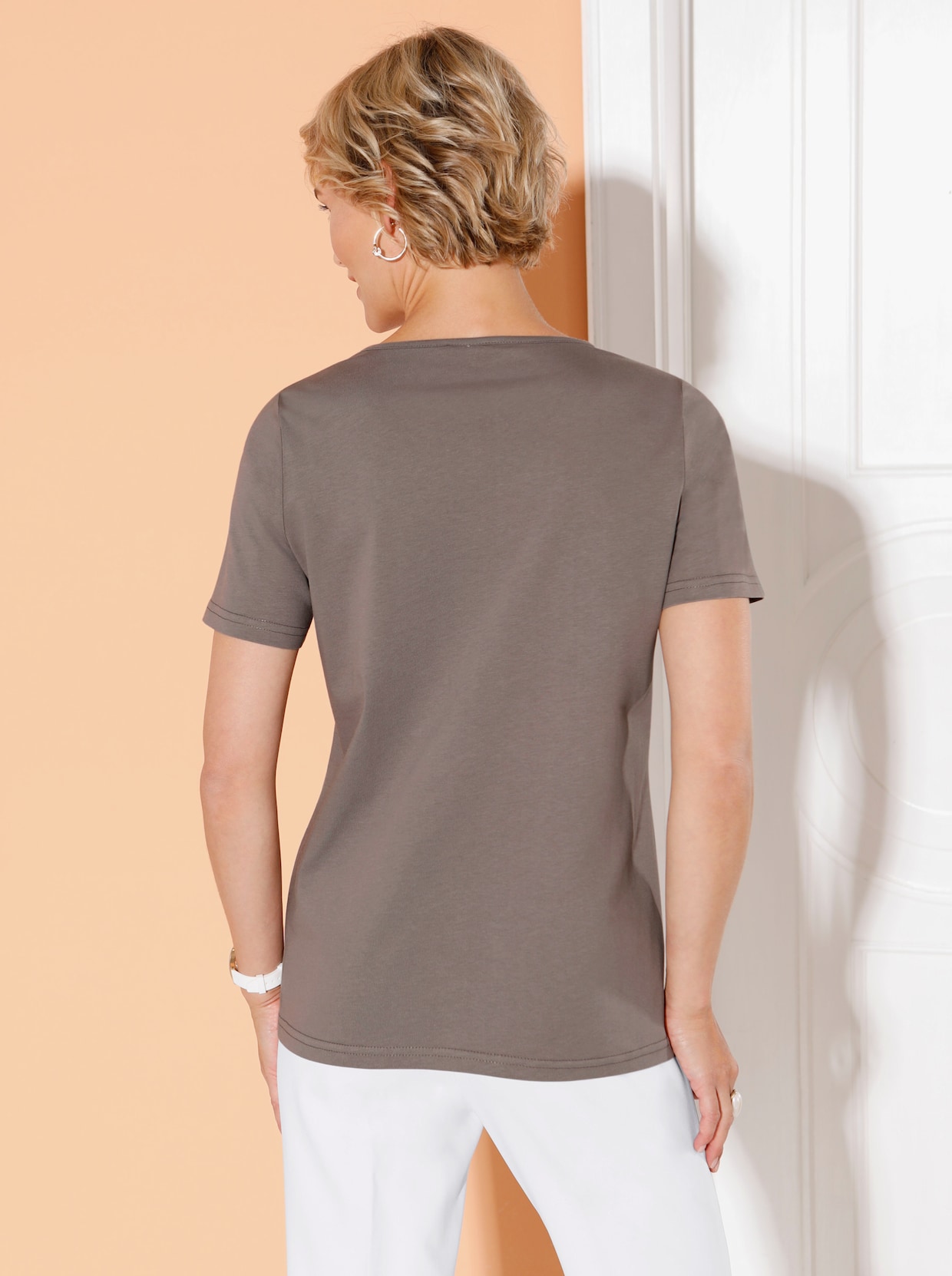 Shirt met korte mouwen - taupe