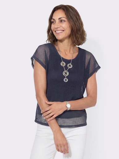 Shirt in 2-in-1-Optik - marine