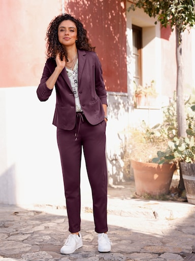 Jerseyblazer in Interlock-Qualität - burgund