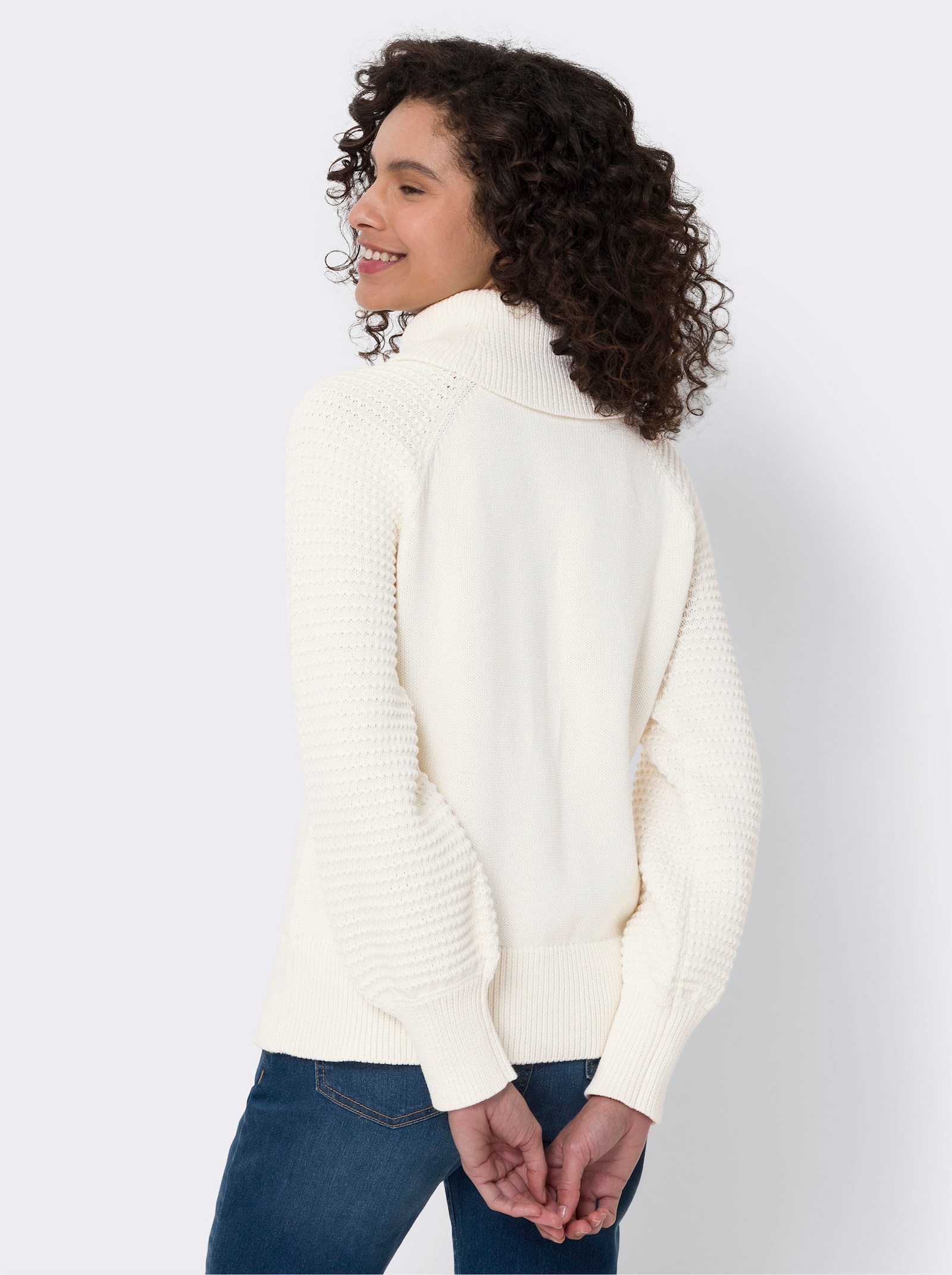 heine Rollkragenpullover aus reiner Baumwolle - ecru