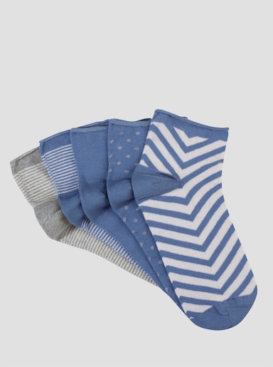 wäschepur Damen-Sneakersocken - mittelblau-gemustert