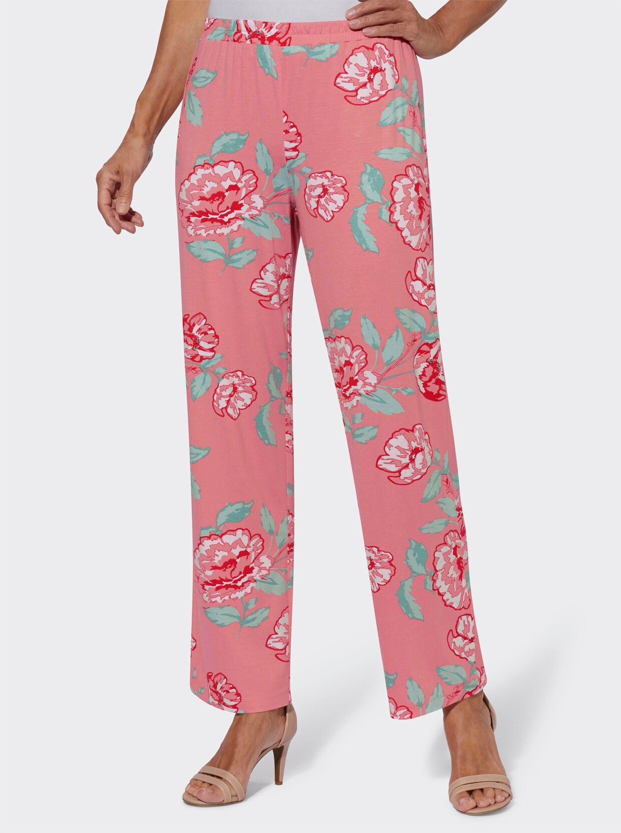 Jerseyhose - flamingo-mint-bedruckt