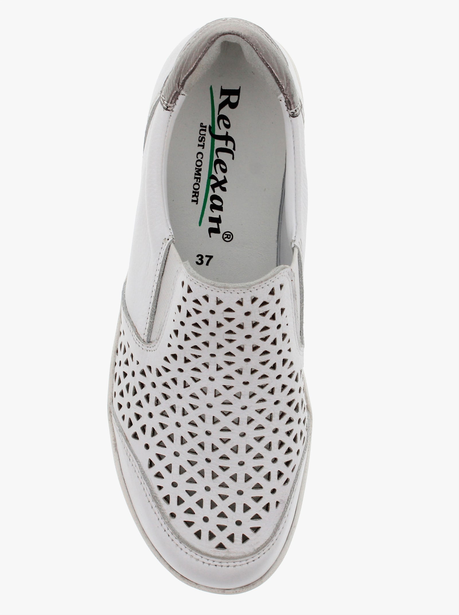 Reflexan Slipper mit floraler Perforierung - weiß