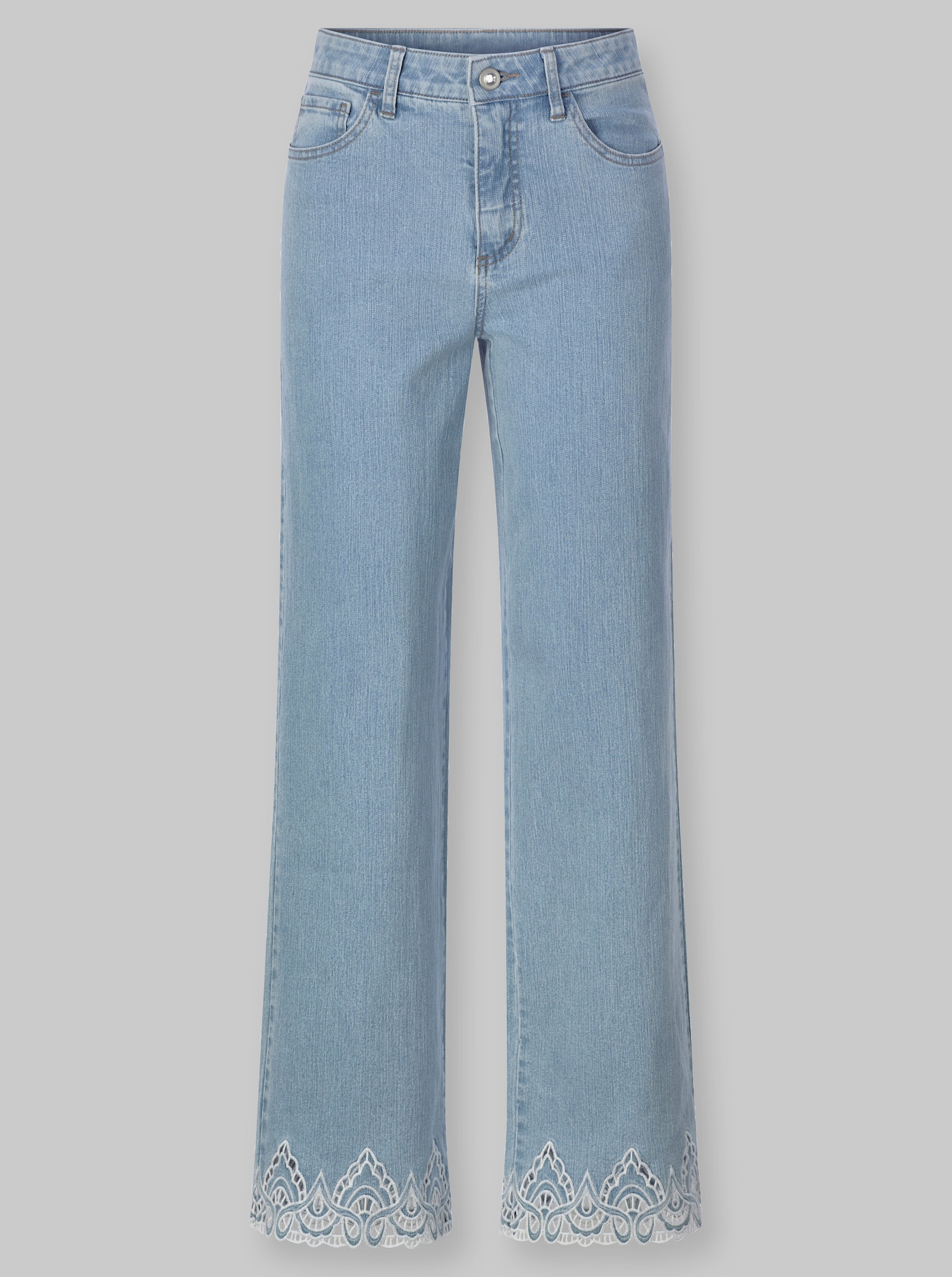 heine Jeans mit Stickerei - blue-bleached
