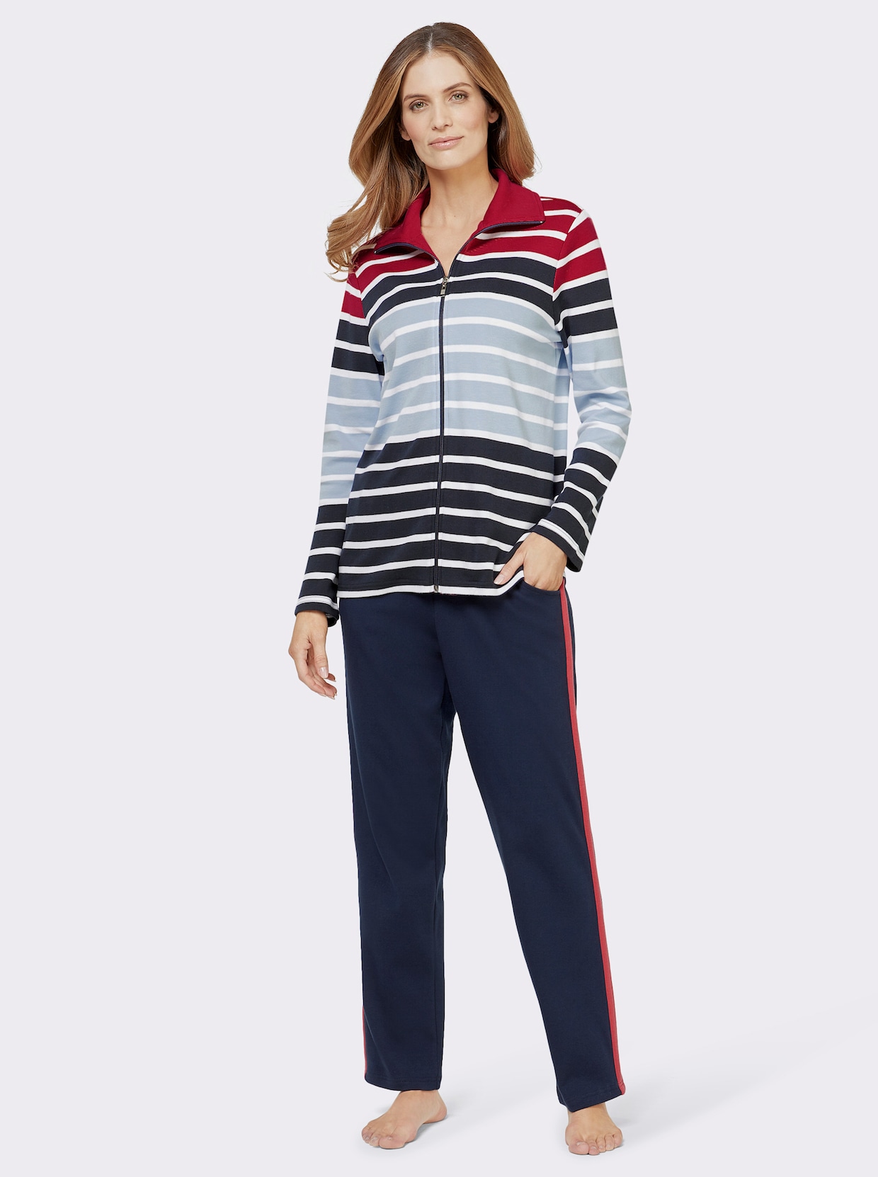 feel good Tenue détente - marine-rouge à rayures