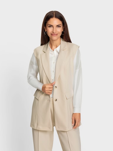 Jerseyweste in Crêpe-Qualität - sand