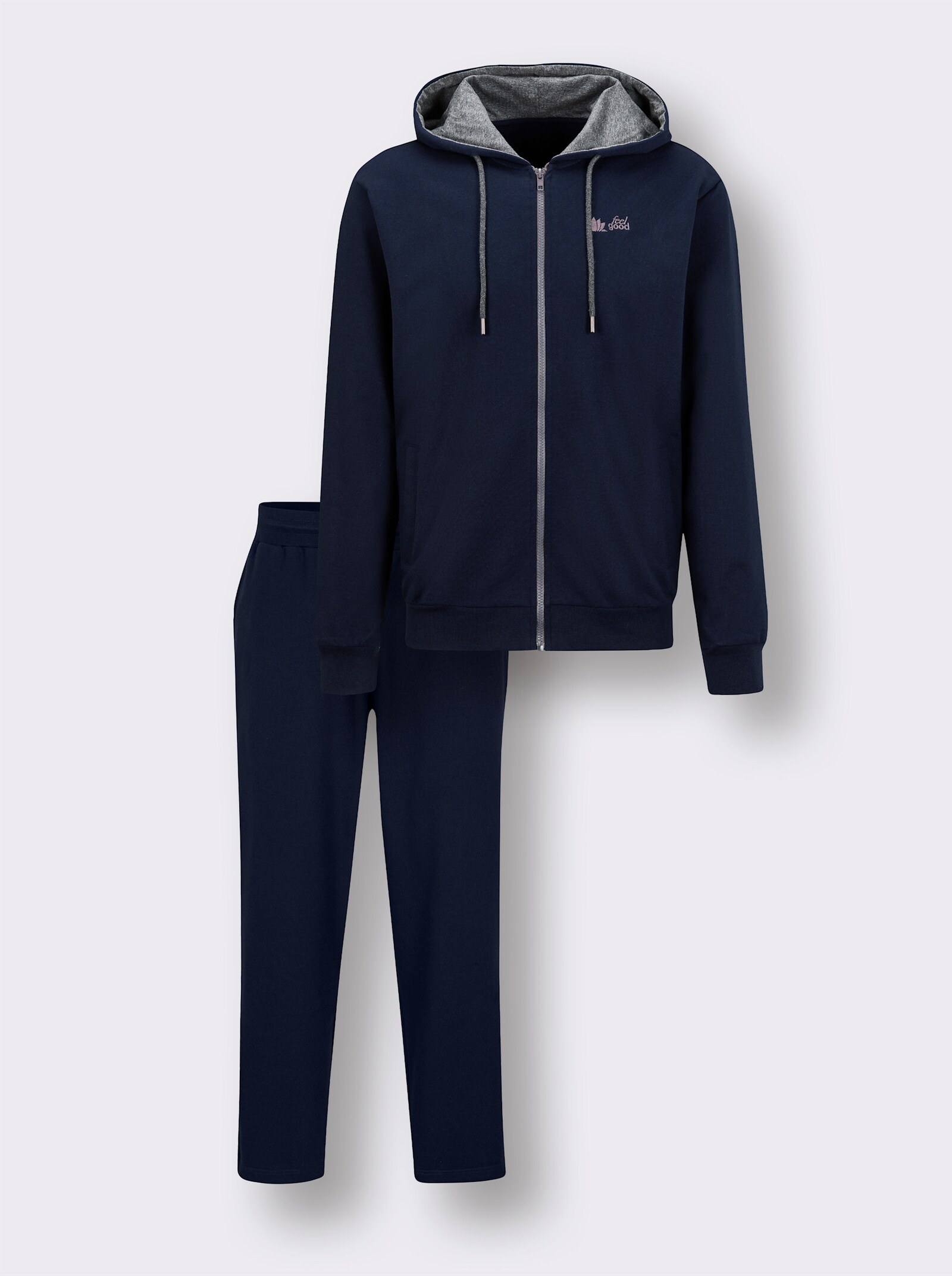 feel good Hausanzug - marine-anthrazit-meliert