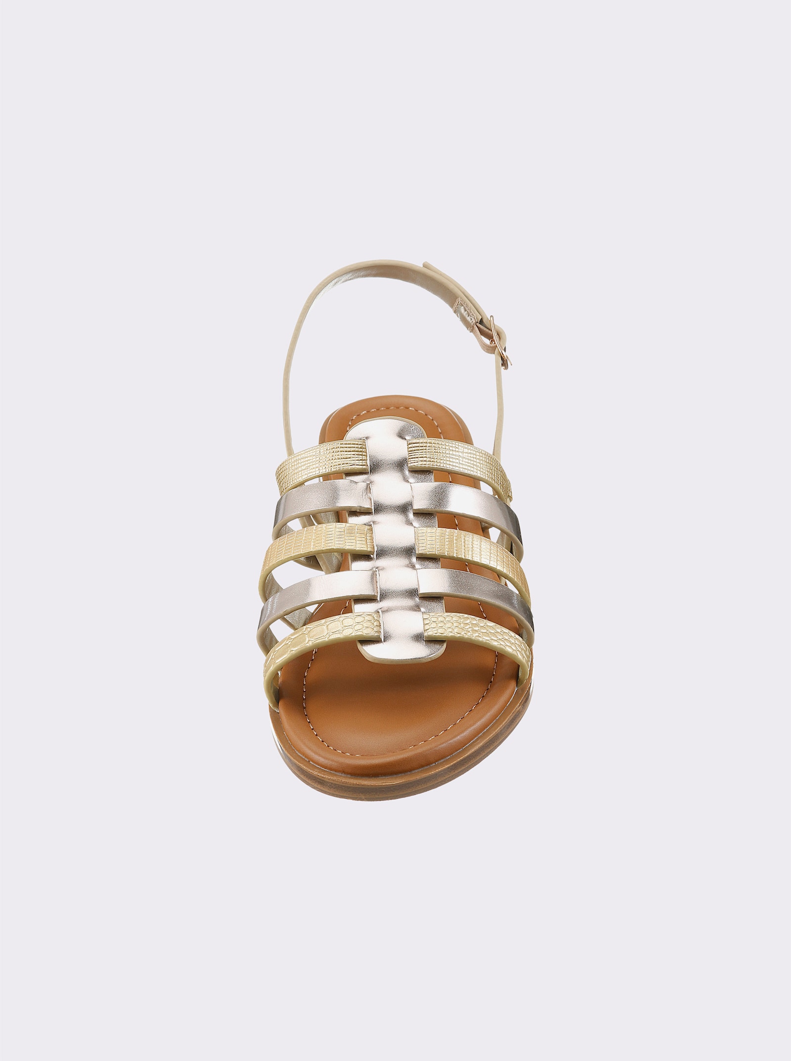 heine Sandale in Metallic-Optik - goldfarben