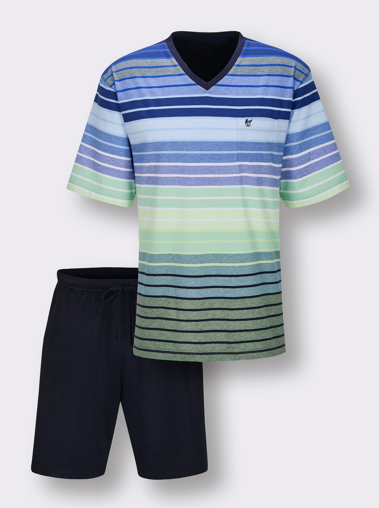 Hajo Shorty - marine-pistazie-geringelt