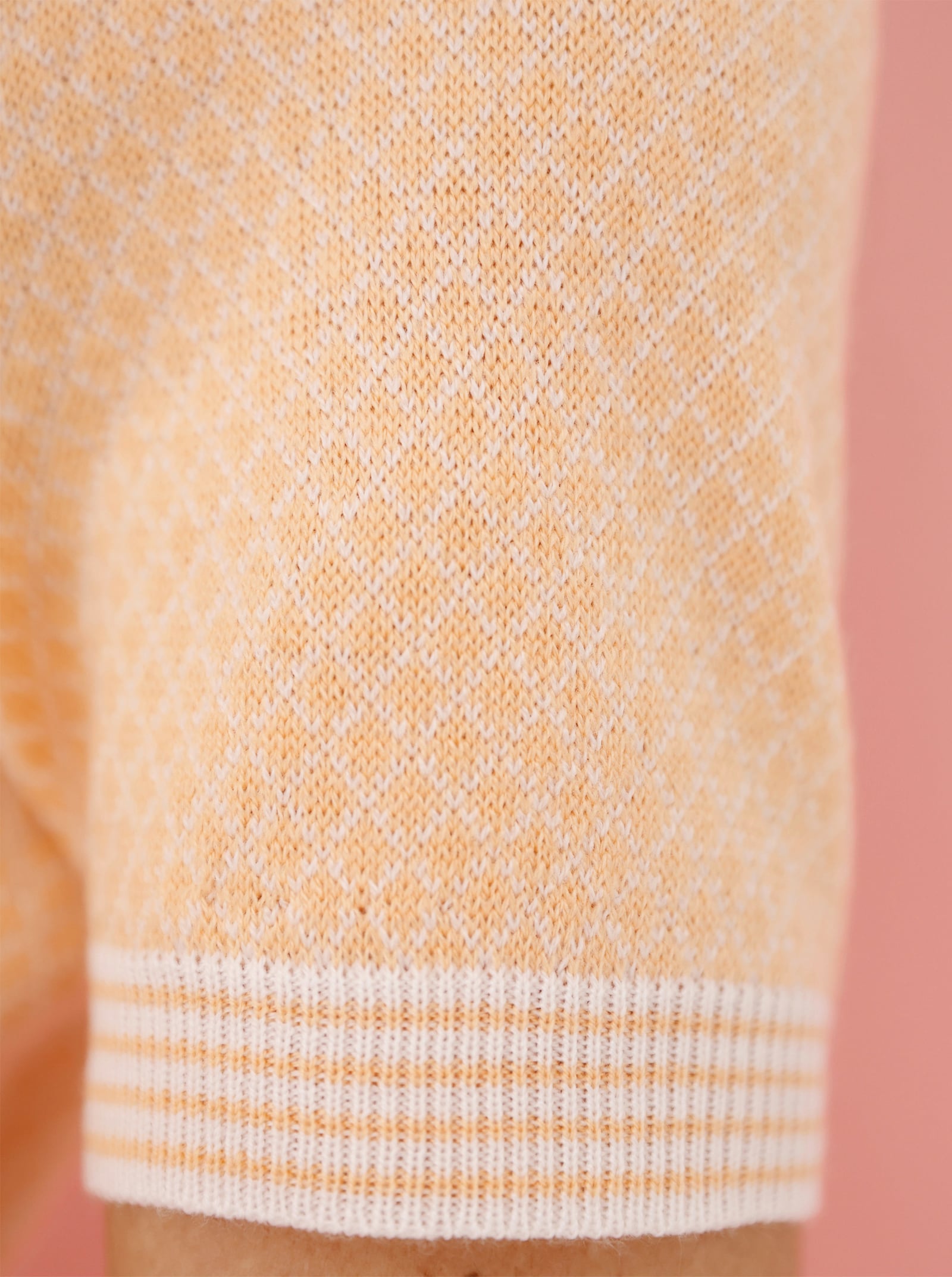 Kurzarmpullover mit U-Boot-Ausschnitt - apricot