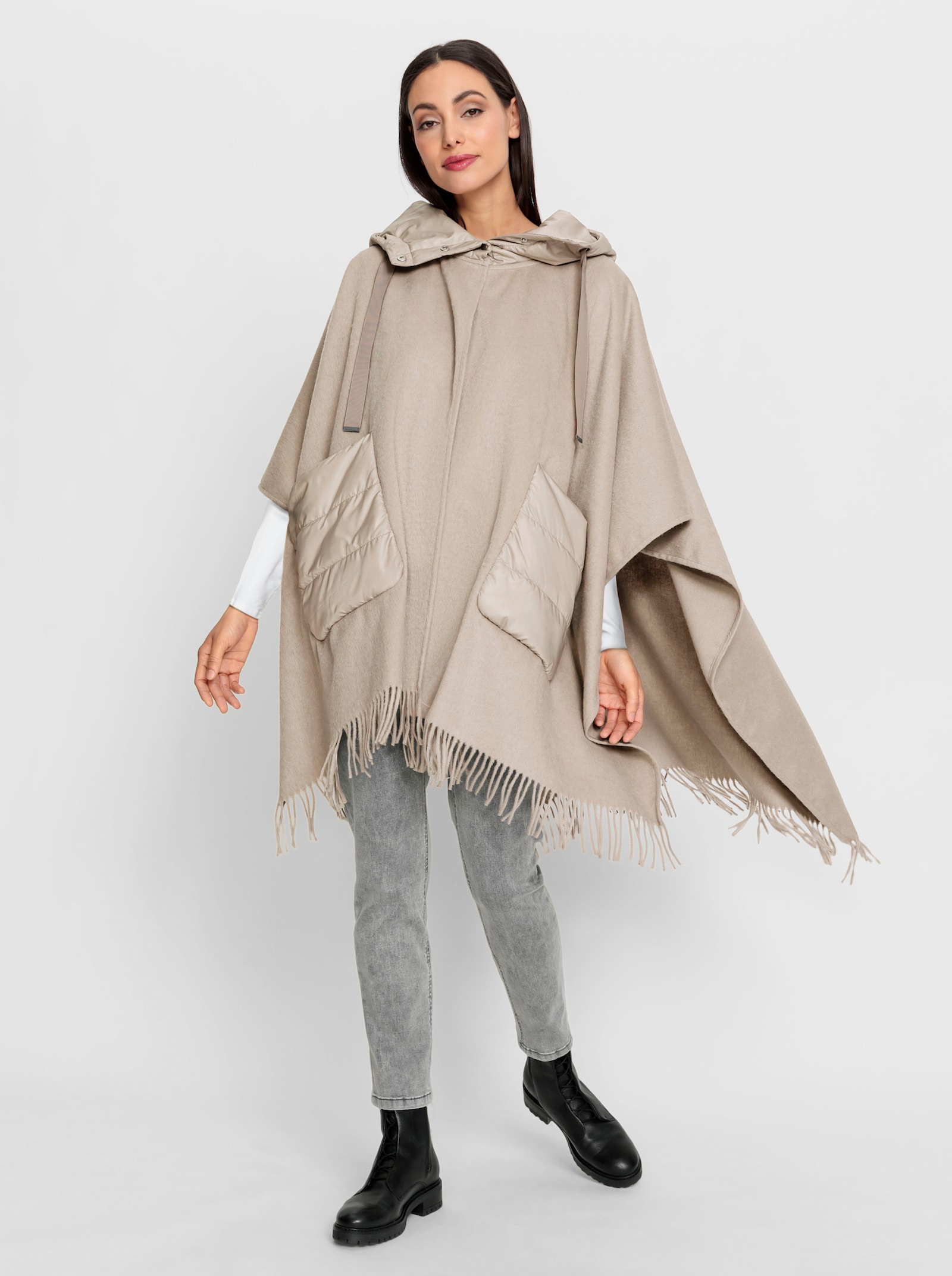 heine Kurzmantel in Cape-Form - sesam