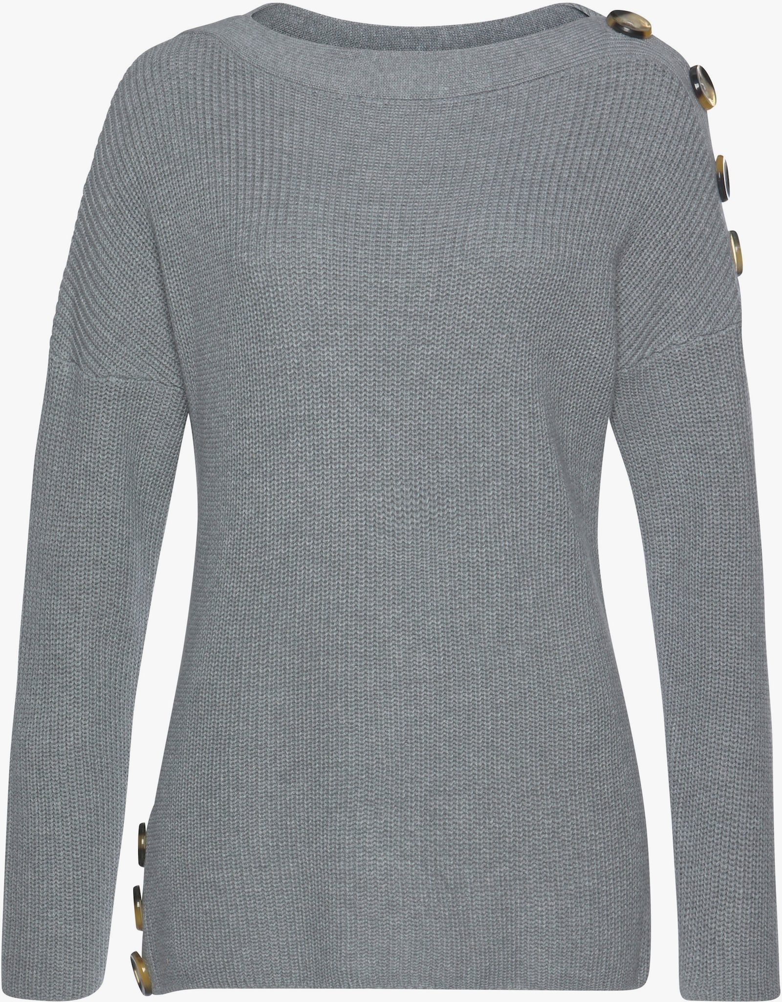 LASCANA Strickpullover - hellgrau-meliert