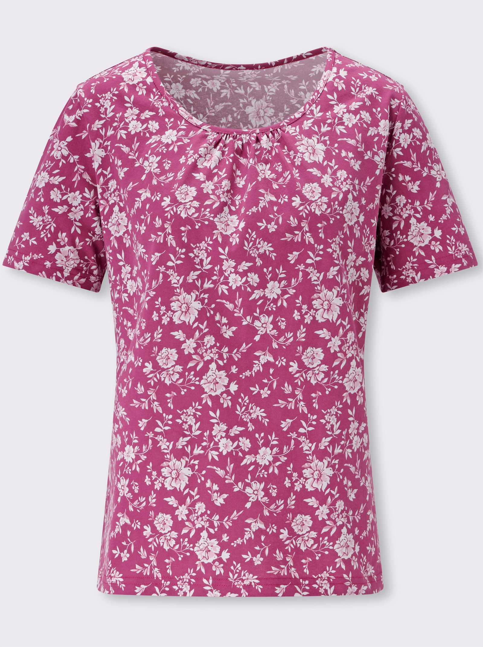 Kurzarmshirt mit floralem Druck - erika-altrosa-bedruckt
