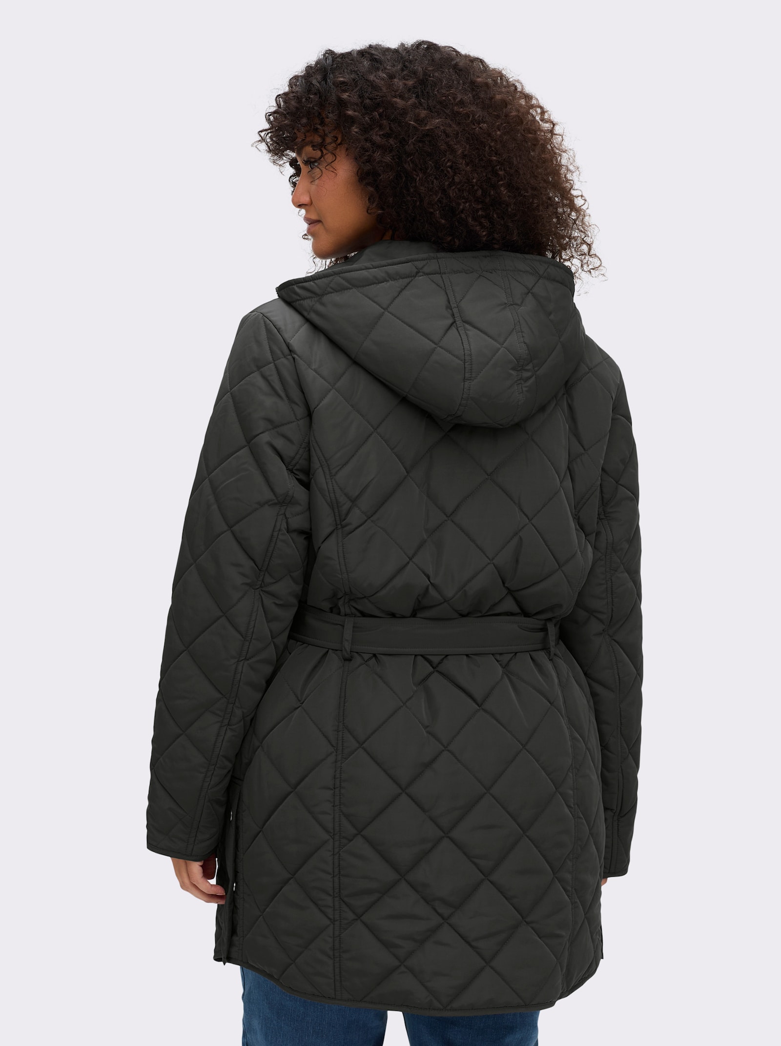 sheego Wendejacke mit Bindegürtel - graphit