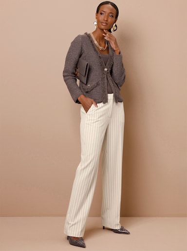 Cardigan mit Fransen - dunkeltaupe