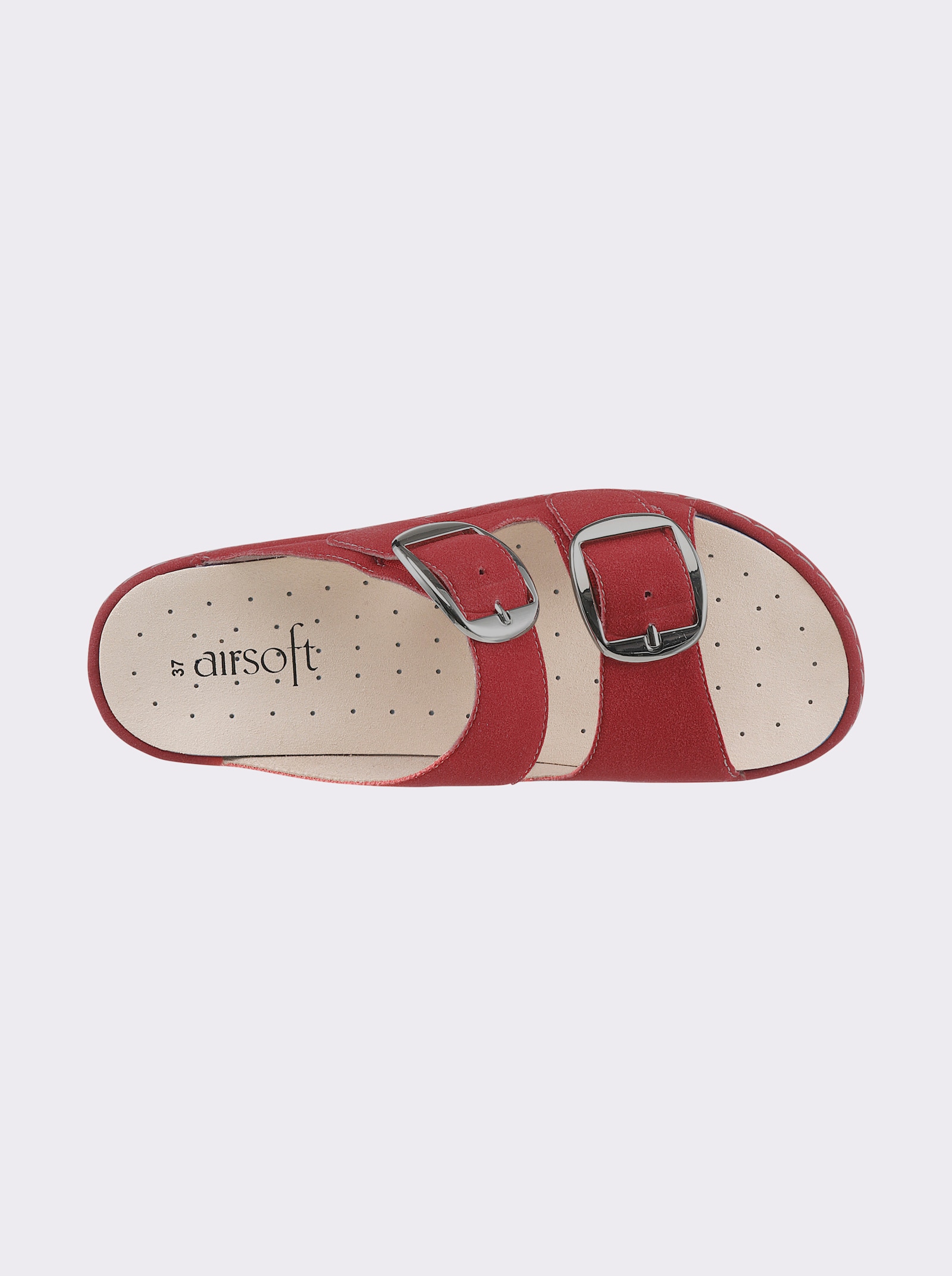 airsoft modern+ Pantolette aus Lederimitat - rot
