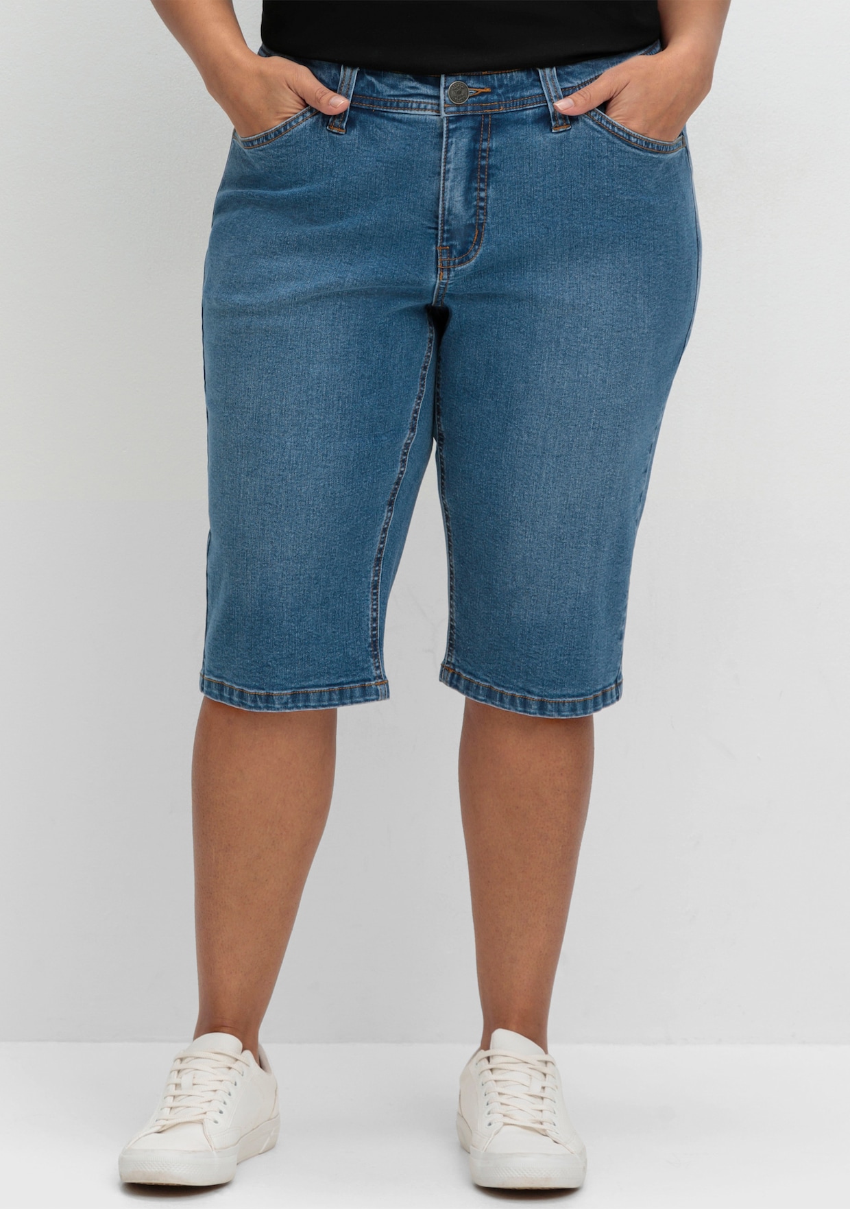 sheego Jeansbermudas - blue denim