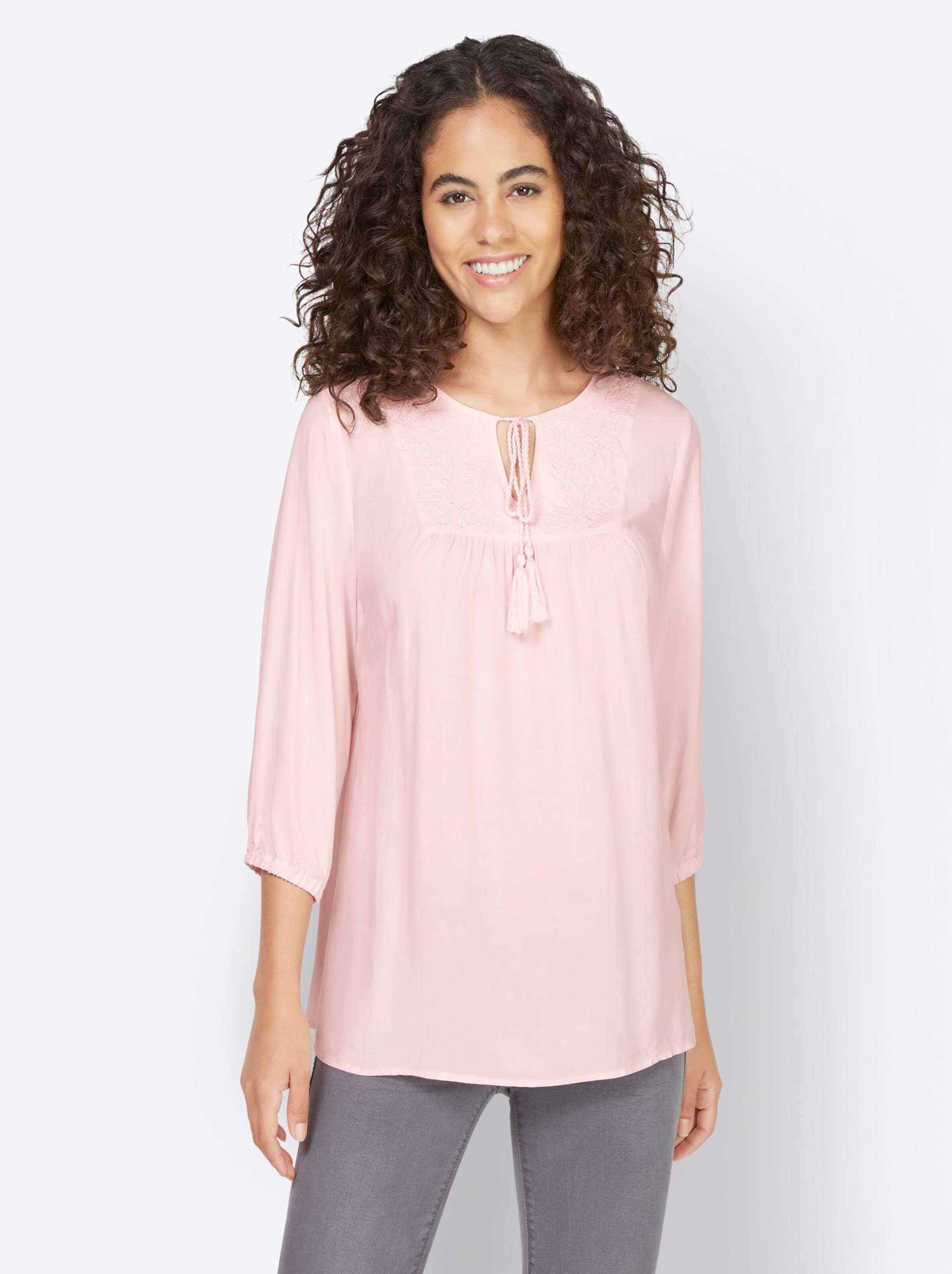 Damenmode Blusen Linea Tesini Bluse in hellrosé Damenmode Blusen Linea Tesini Bluse in hellrosé