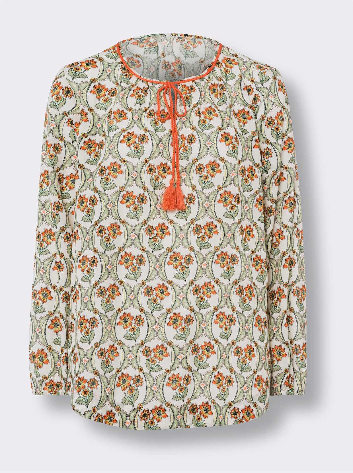 heine Chemisier en coton - champagne-orange imprimé