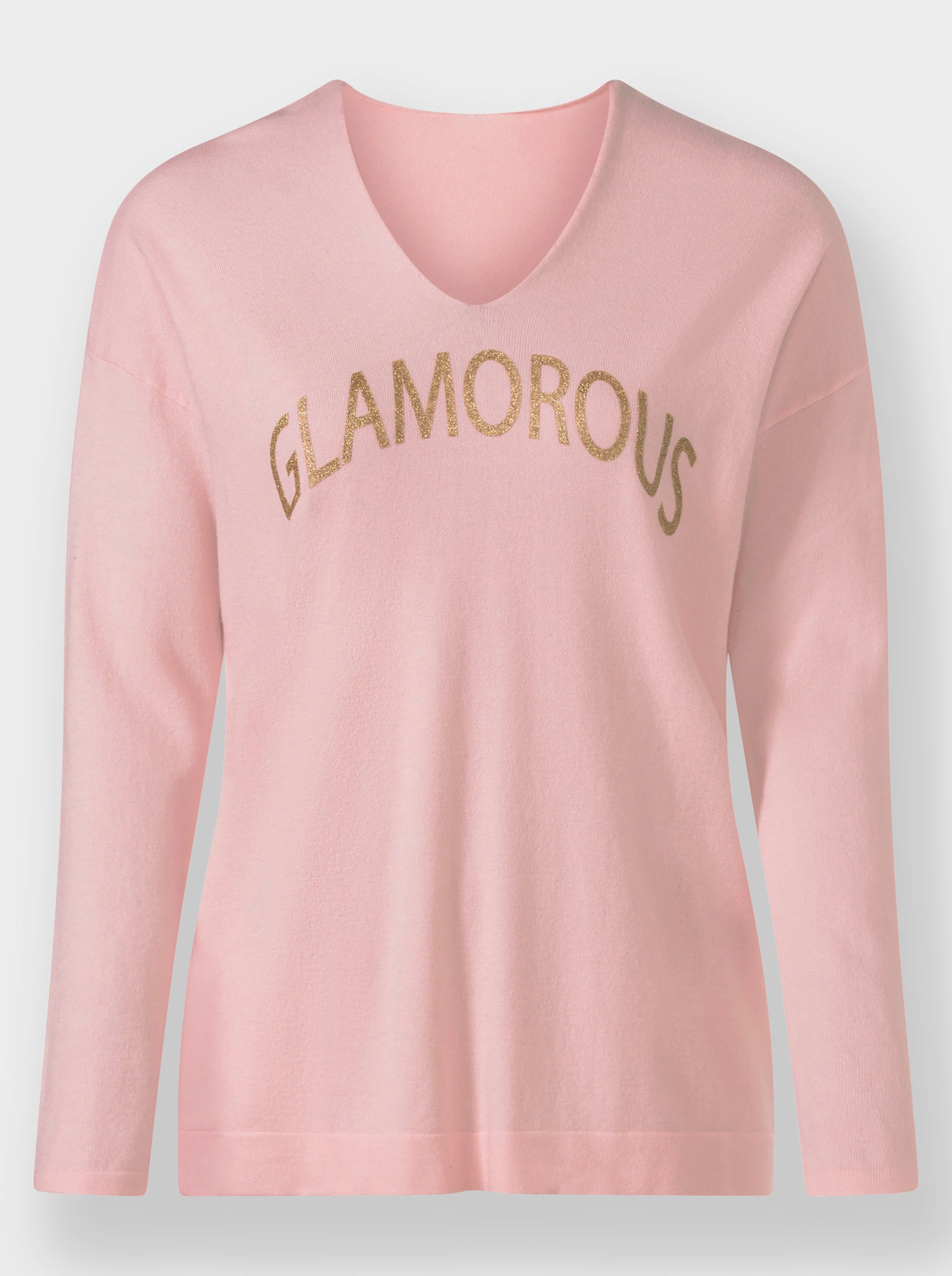heine Pull en tricot fin avec inscription brillante - rose clair