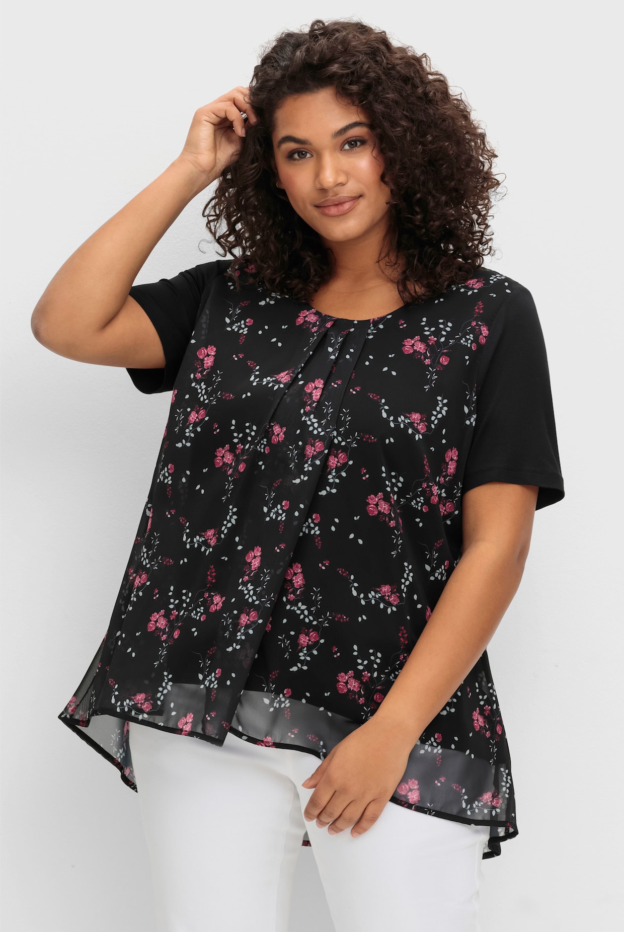 sheego Blouseshirt - zwart gedessineerd