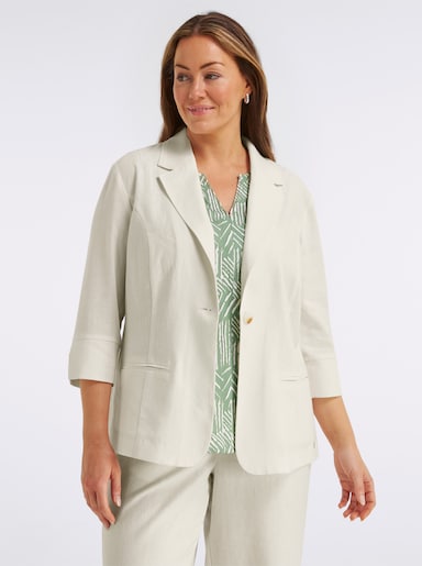 sheego Leinenblazer mit 3/4-Arm - ecru