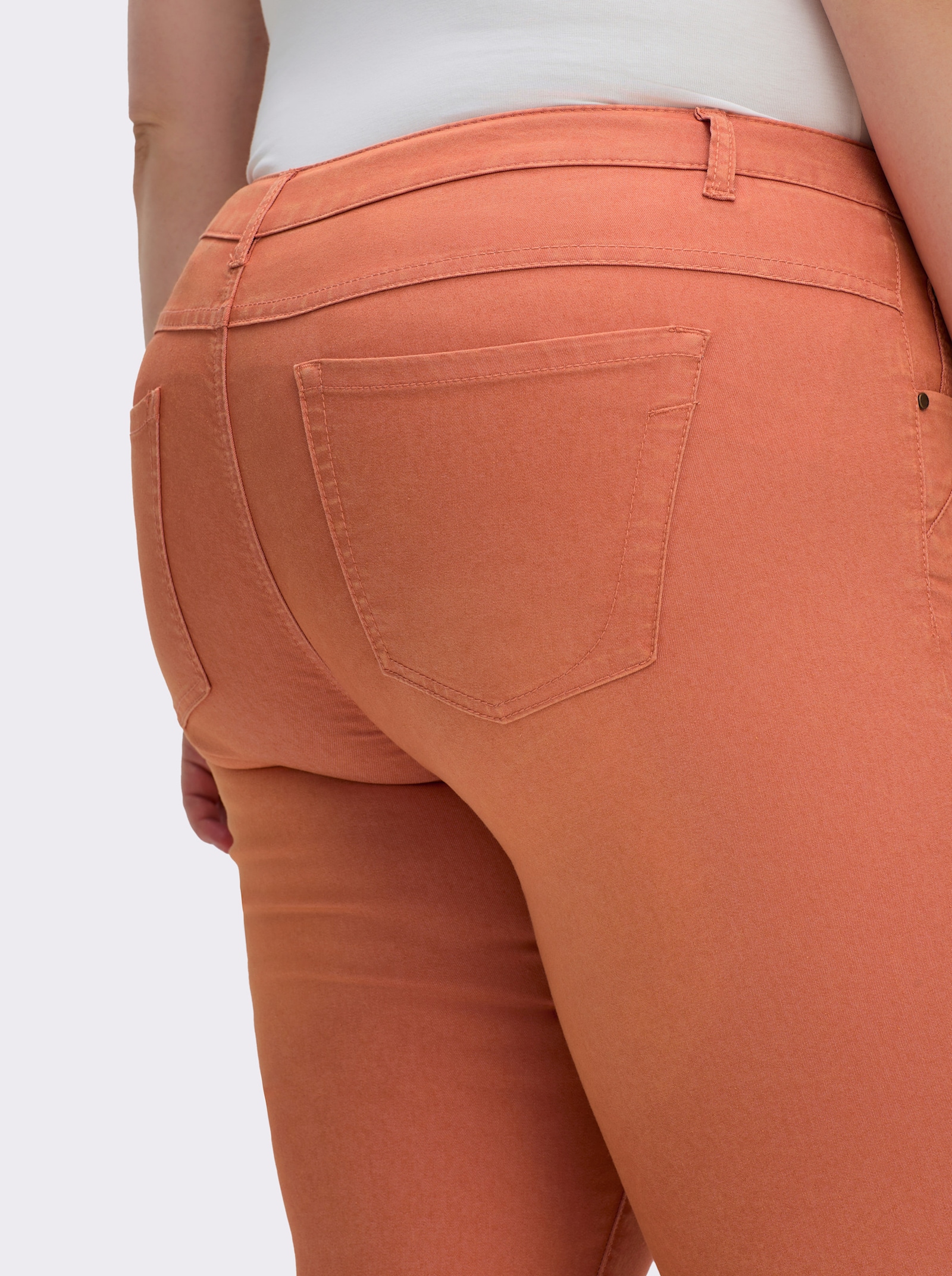 5-Pocket-Jeans in knöchellanger Schnittform - papaya