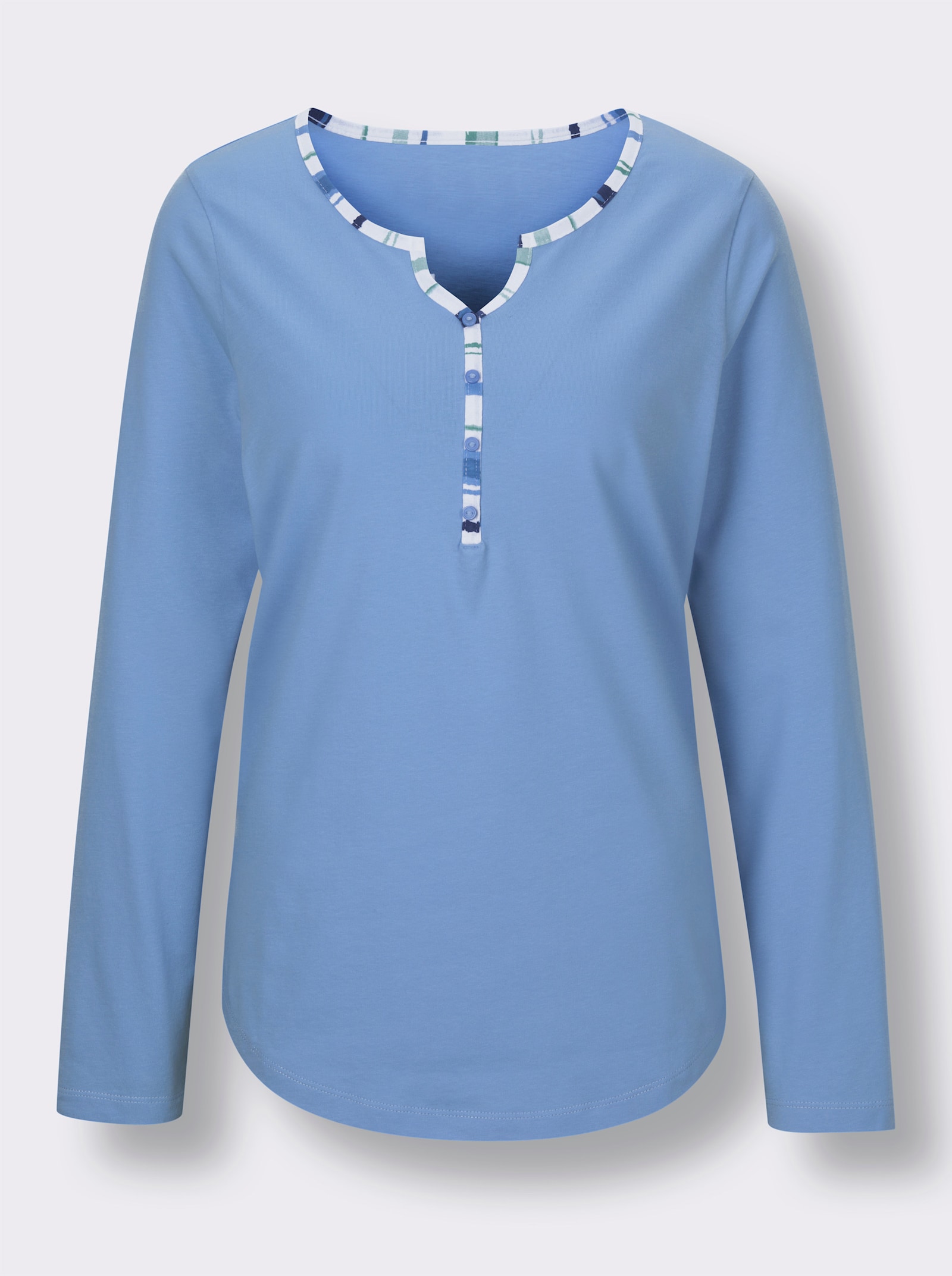 wäschepur Schlafanzugshirt aus reiner Baumwolle - himmelblau