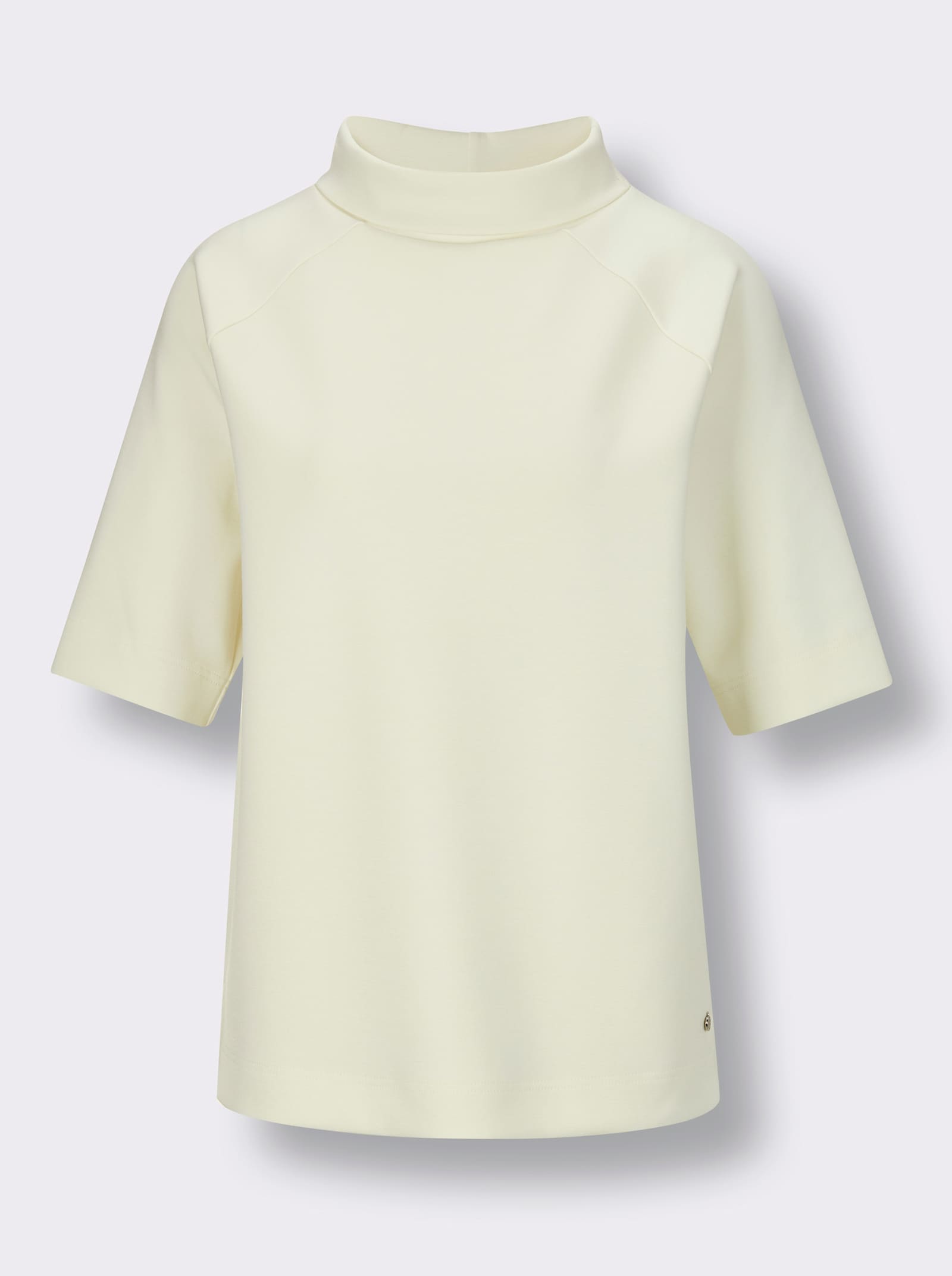 CREATION L PREMIUM Stehkragenshirt mit Zierknopfleiste hinten - champagner