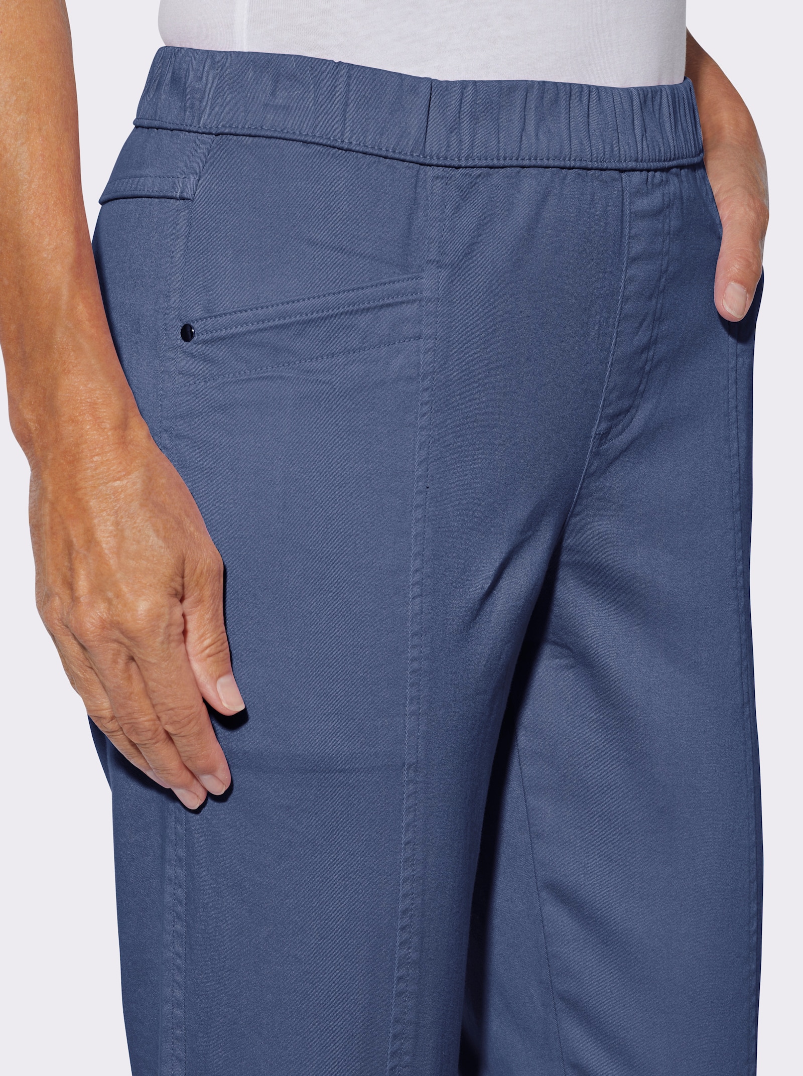 Caprijeans mit Dehnbund - jeansblau
