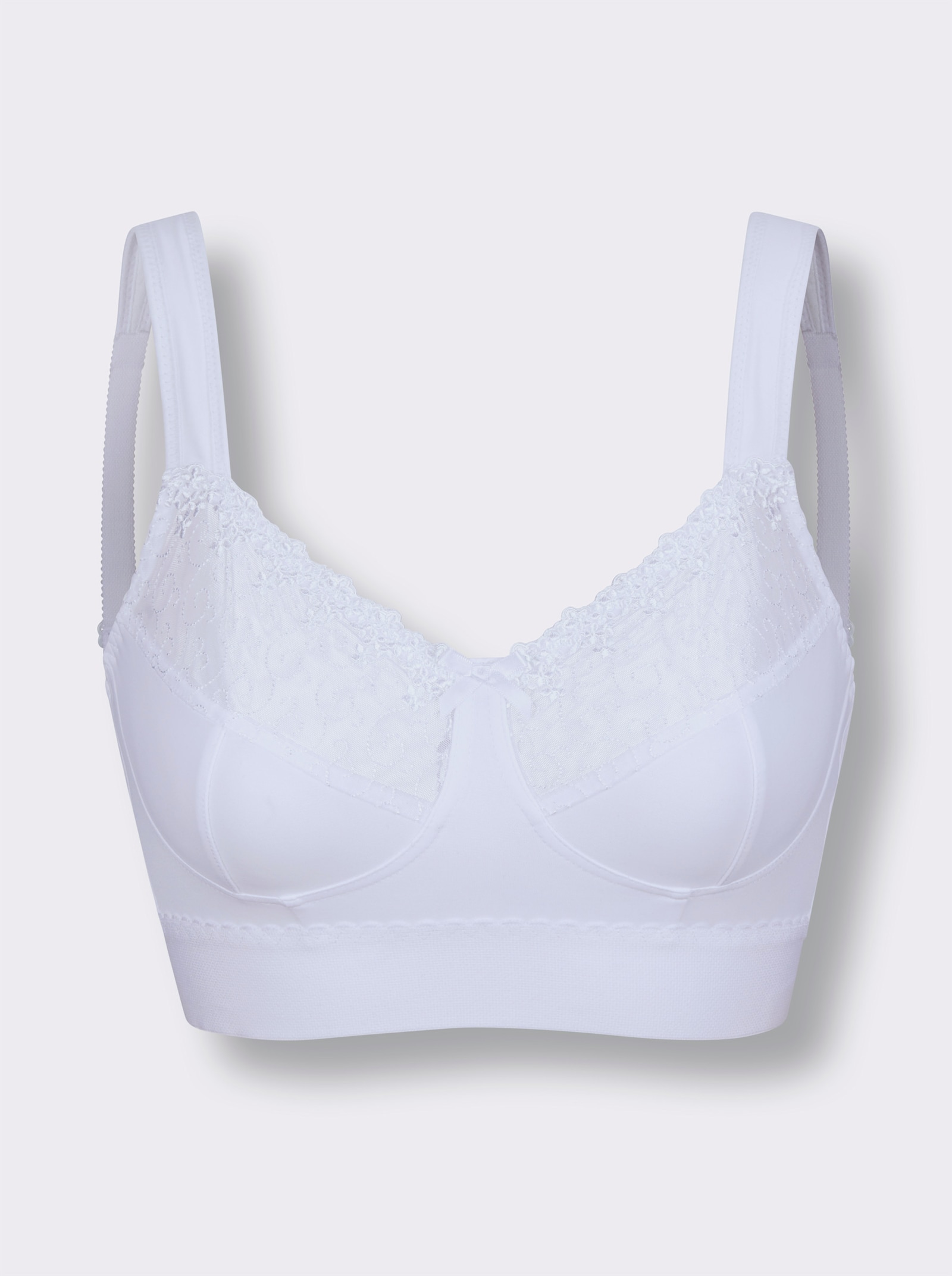 wäschepur BH ohne Bügel mit Tüllspitze - weiss