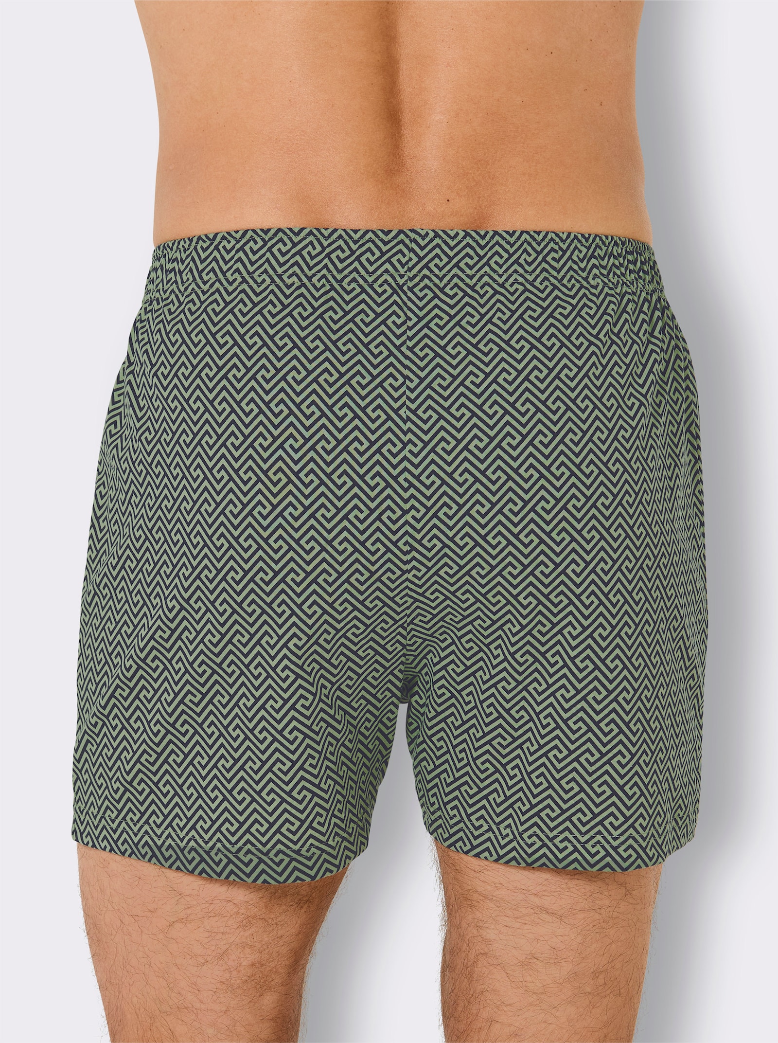 wäschepur men Boxershorts - marine-eucalyptus-bedruckt + marine + eucalyptus