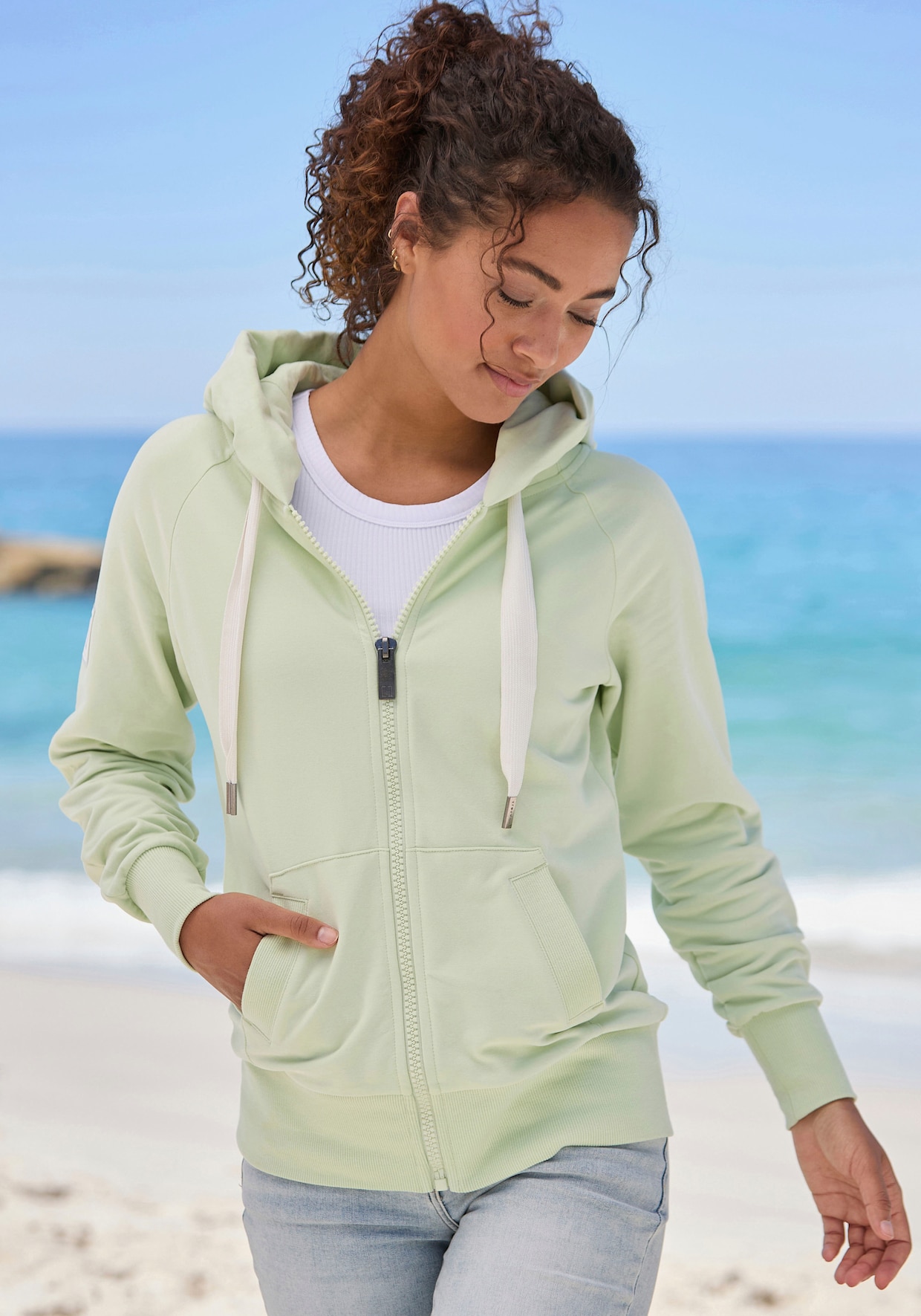 Elbsand Veste à capuche - vert pastel