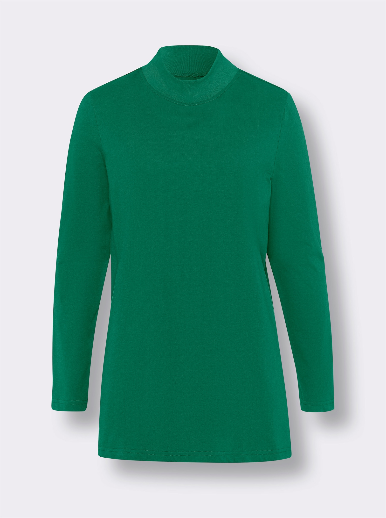 Lang shirt met hoge zijsplitten - groen