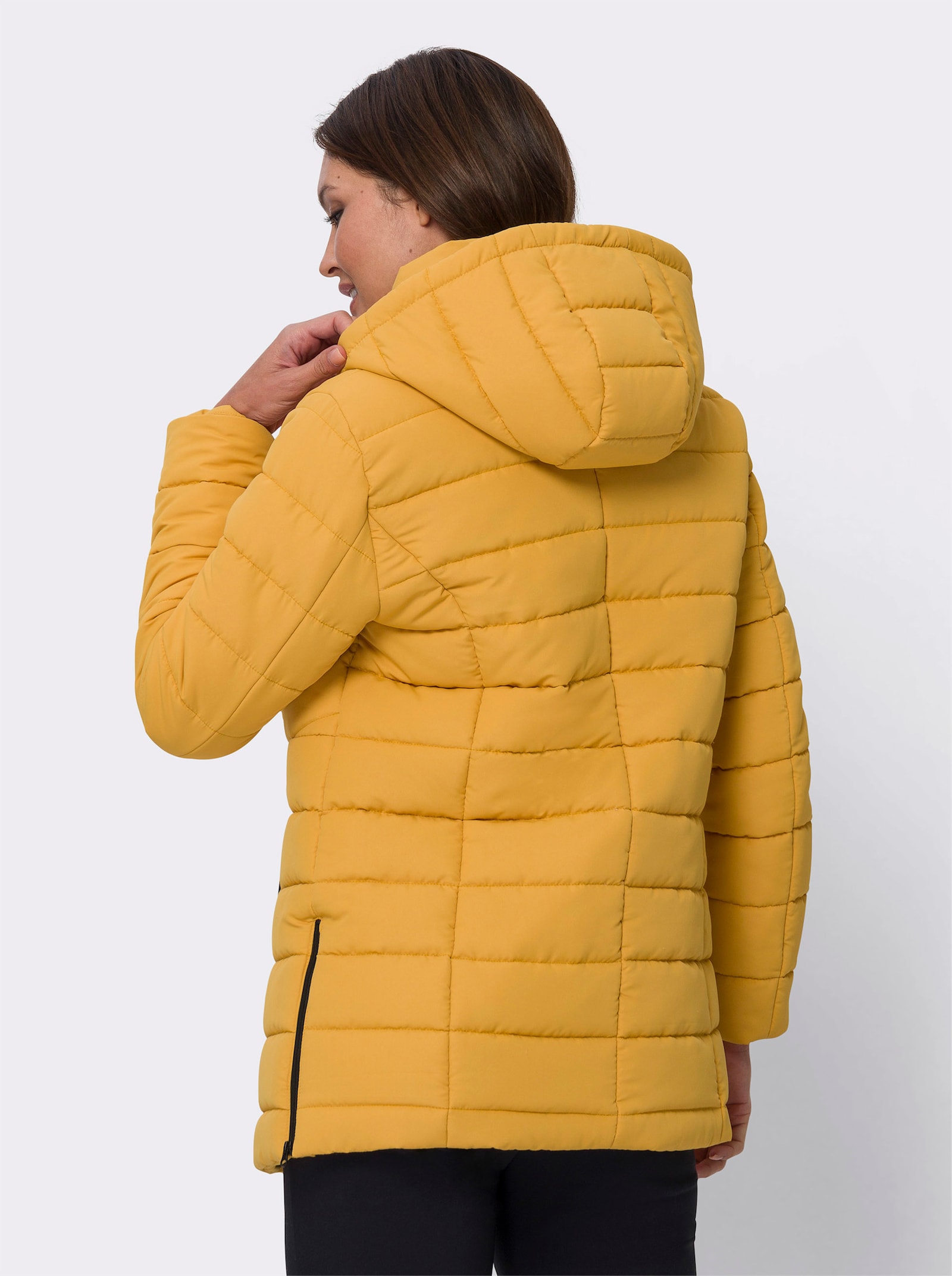 Steppjacke mit abnehmbarer Kapuze - ocker