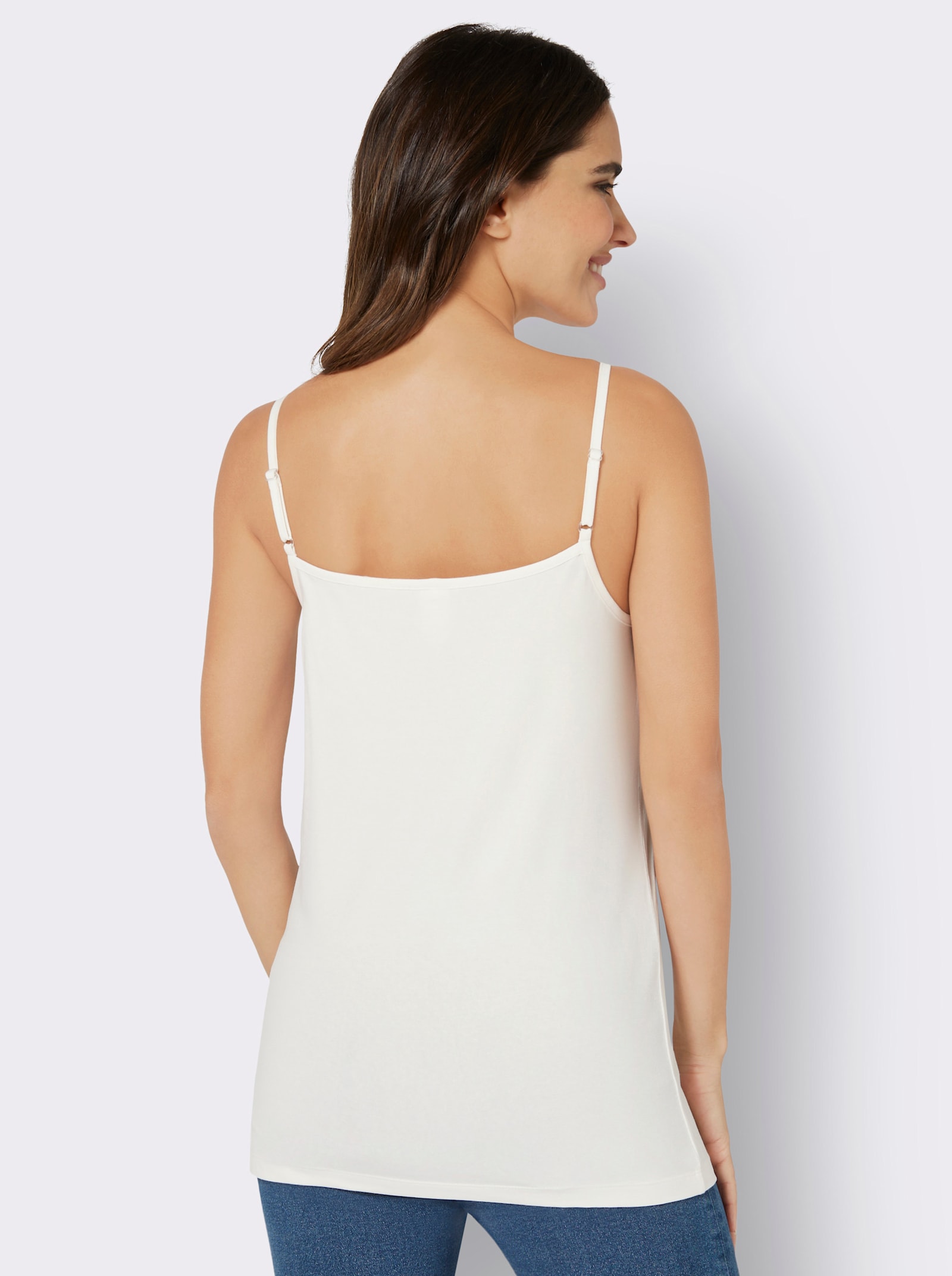 Trägertop aus Baumwoll-Stretch - ecru