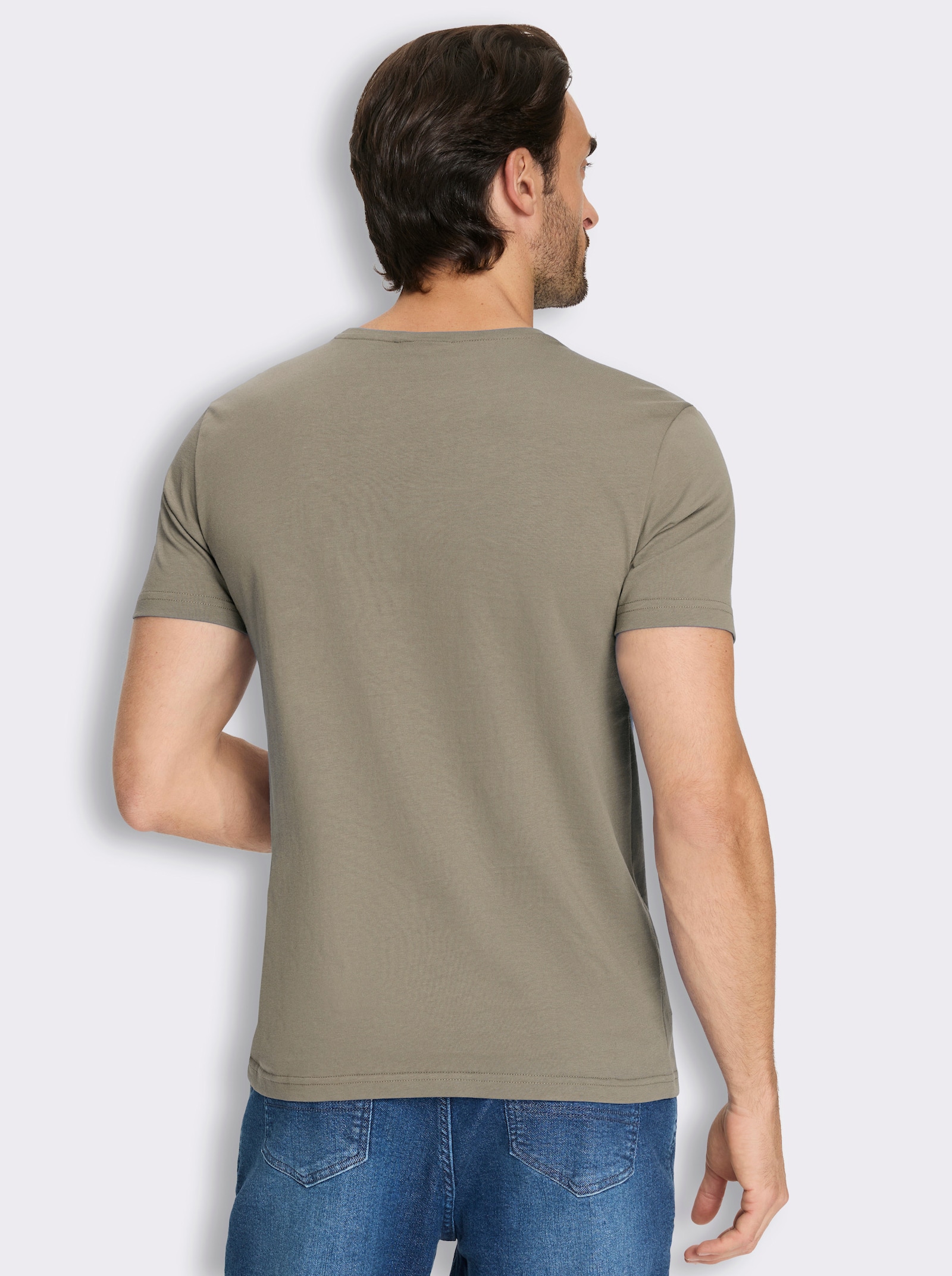 Marco Donati Kurzarmshirt mit Front-Print, Baumwolle - schlamm-bedruckt