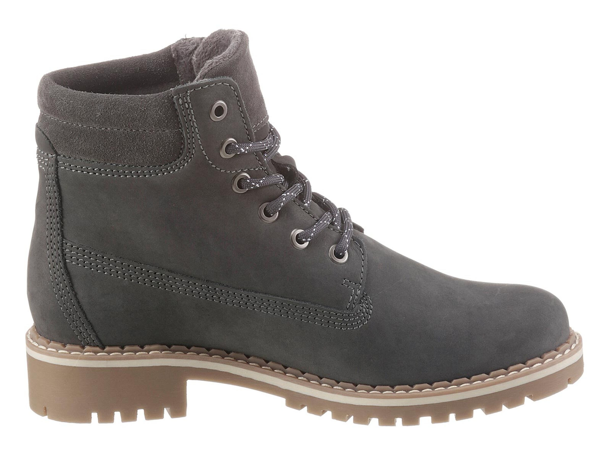 Tamaris Veterboots in donkergrijs | heine