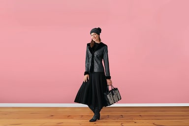heine 3/4-Arm-Shirt mit längerem Rücken - schwarz