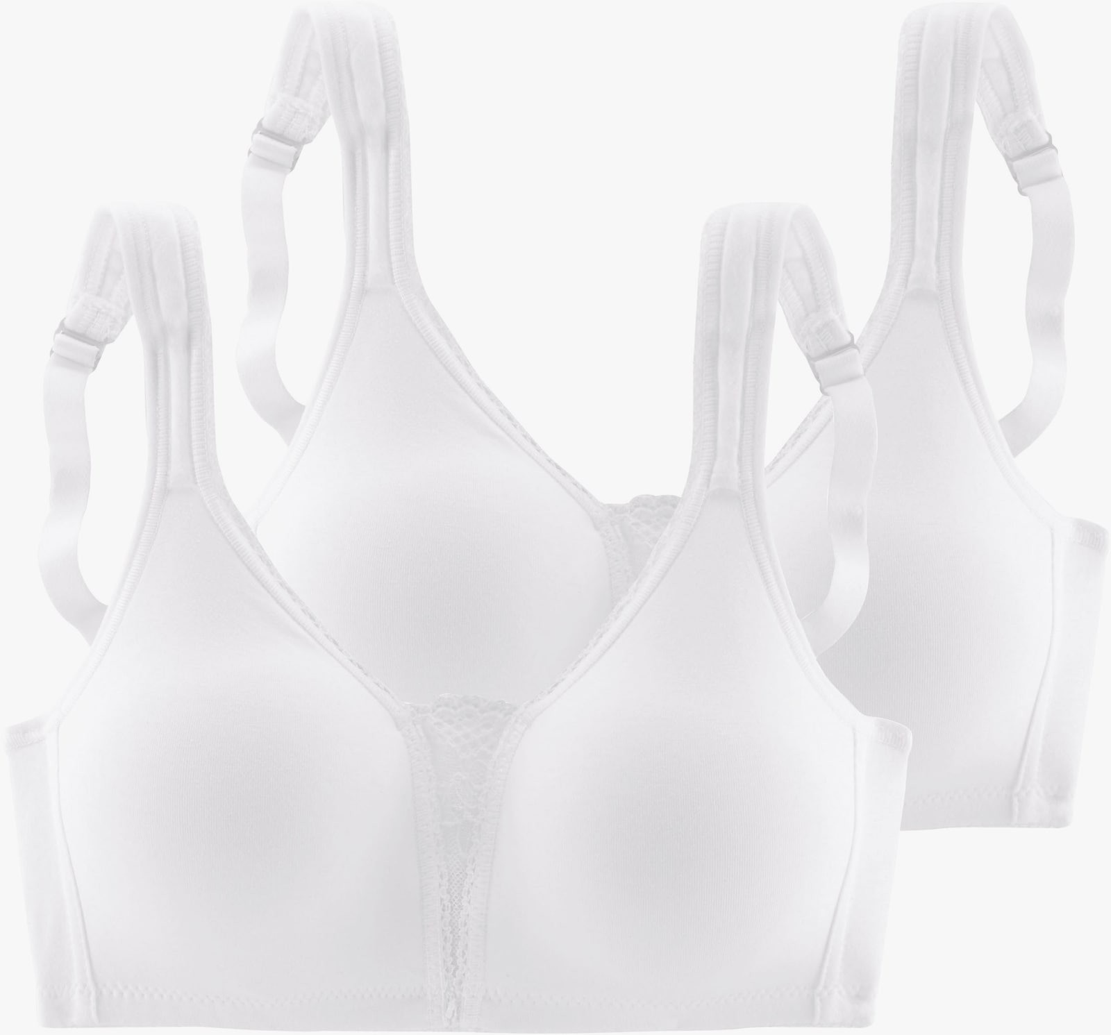 petite fleur Soutien-gorge doux - 2x blanc