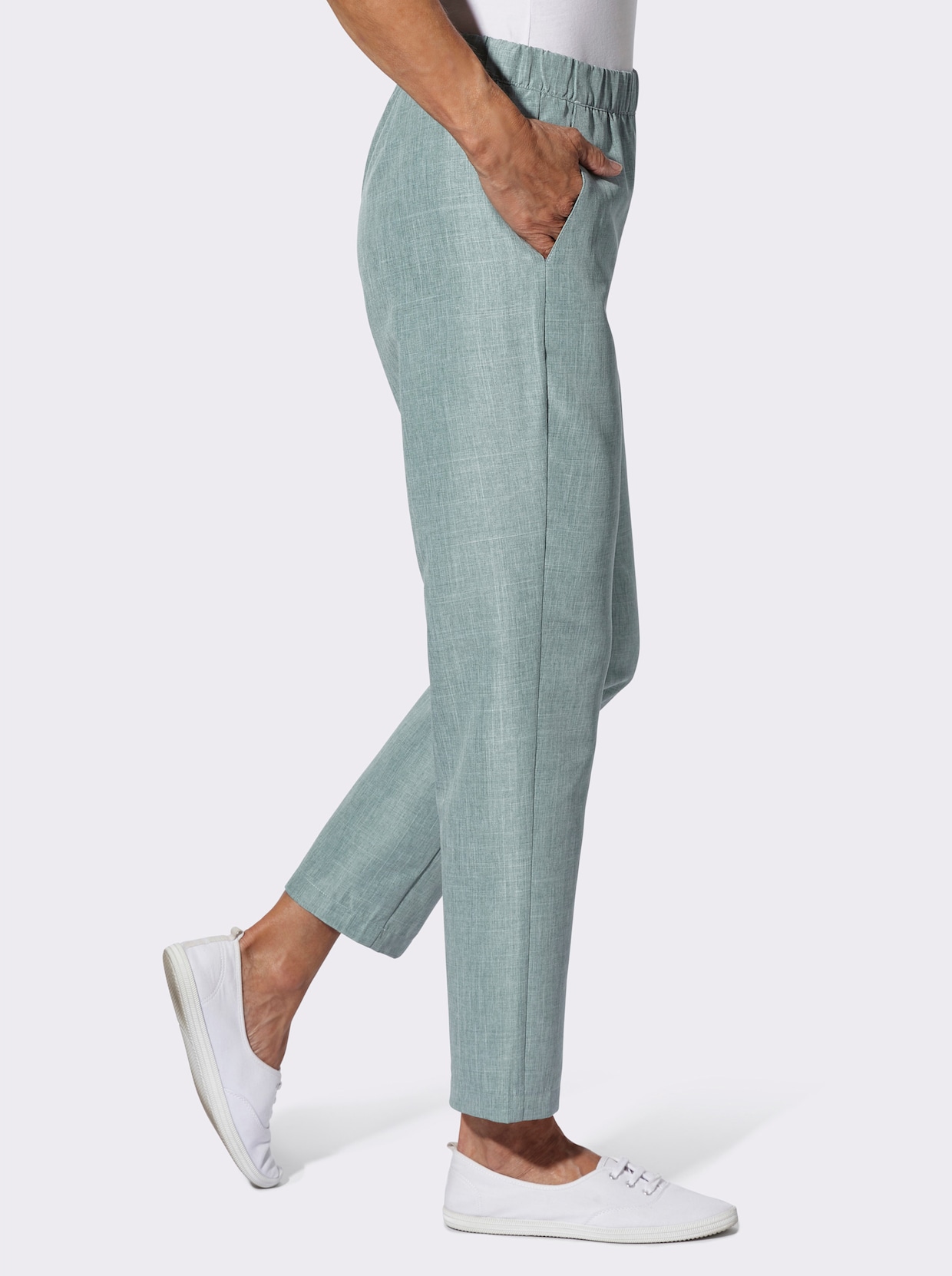 comfortbroek - jade gemêleerd