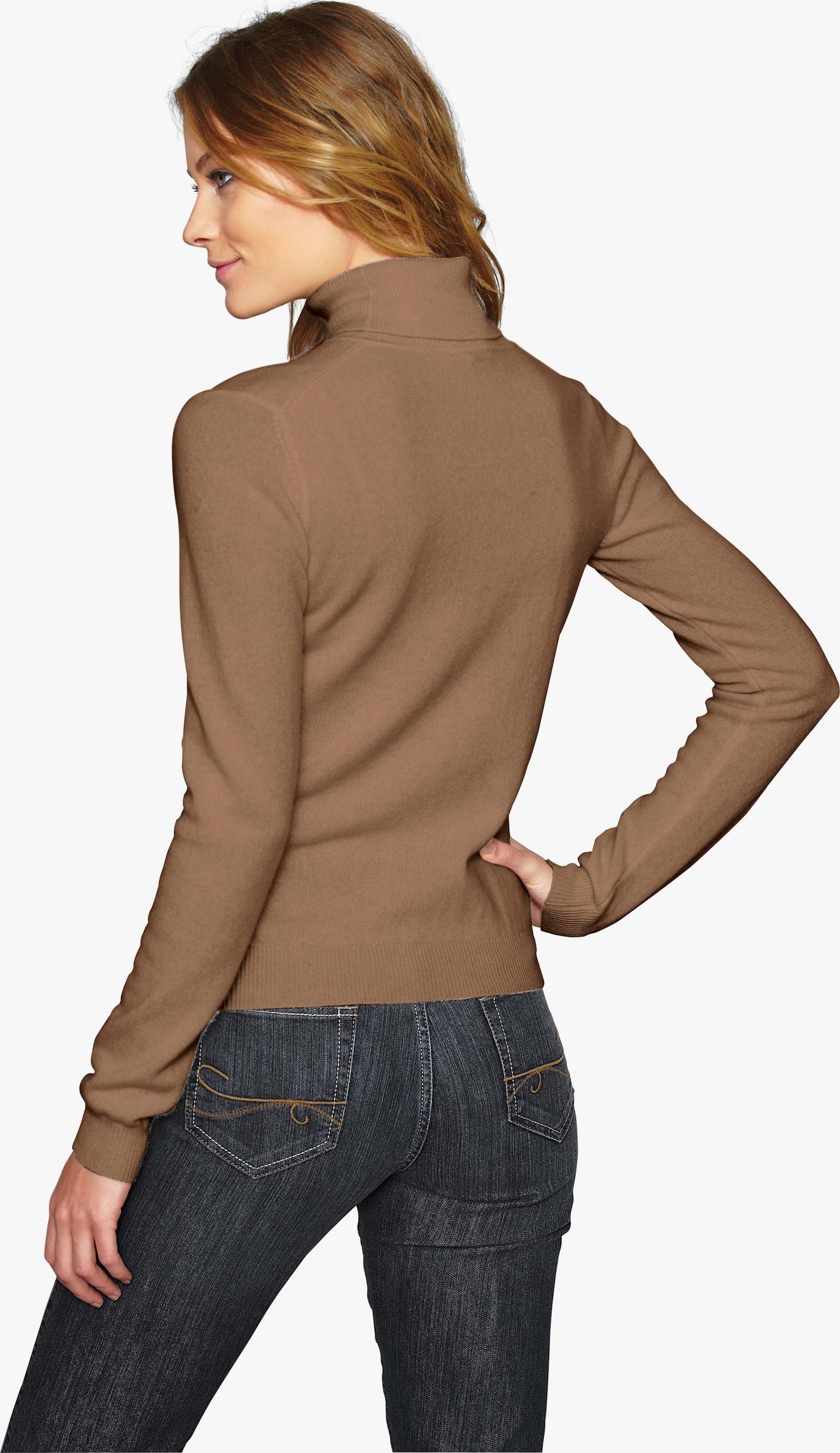 heine Kaschmirpullover mit Rollkragen - camel
