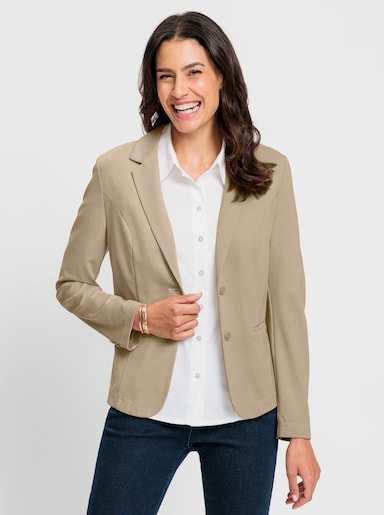 Jerseyblazer in Interlock-Qualität - beige
