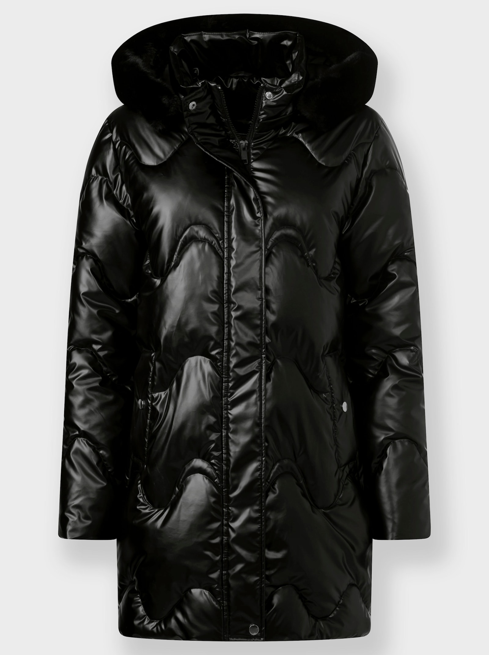 heine Steppmantel mit abnehmbarer Kapuze - schwarz