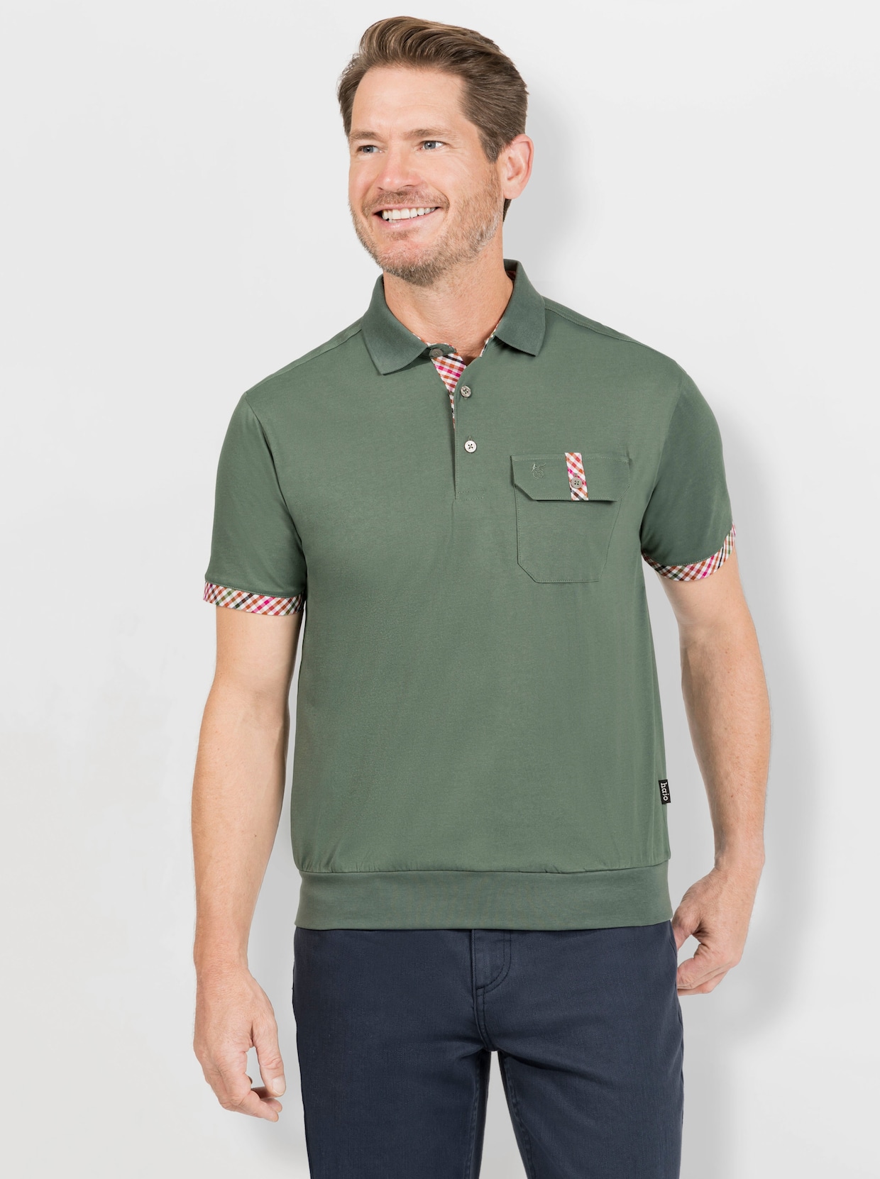 Hajo Poloshirt met korte mouwen - mos