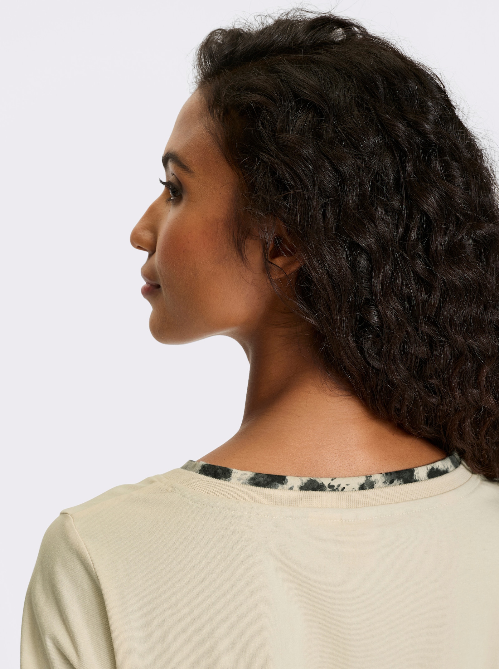 heine Langarmshirt mit Animalprint-Details - sand