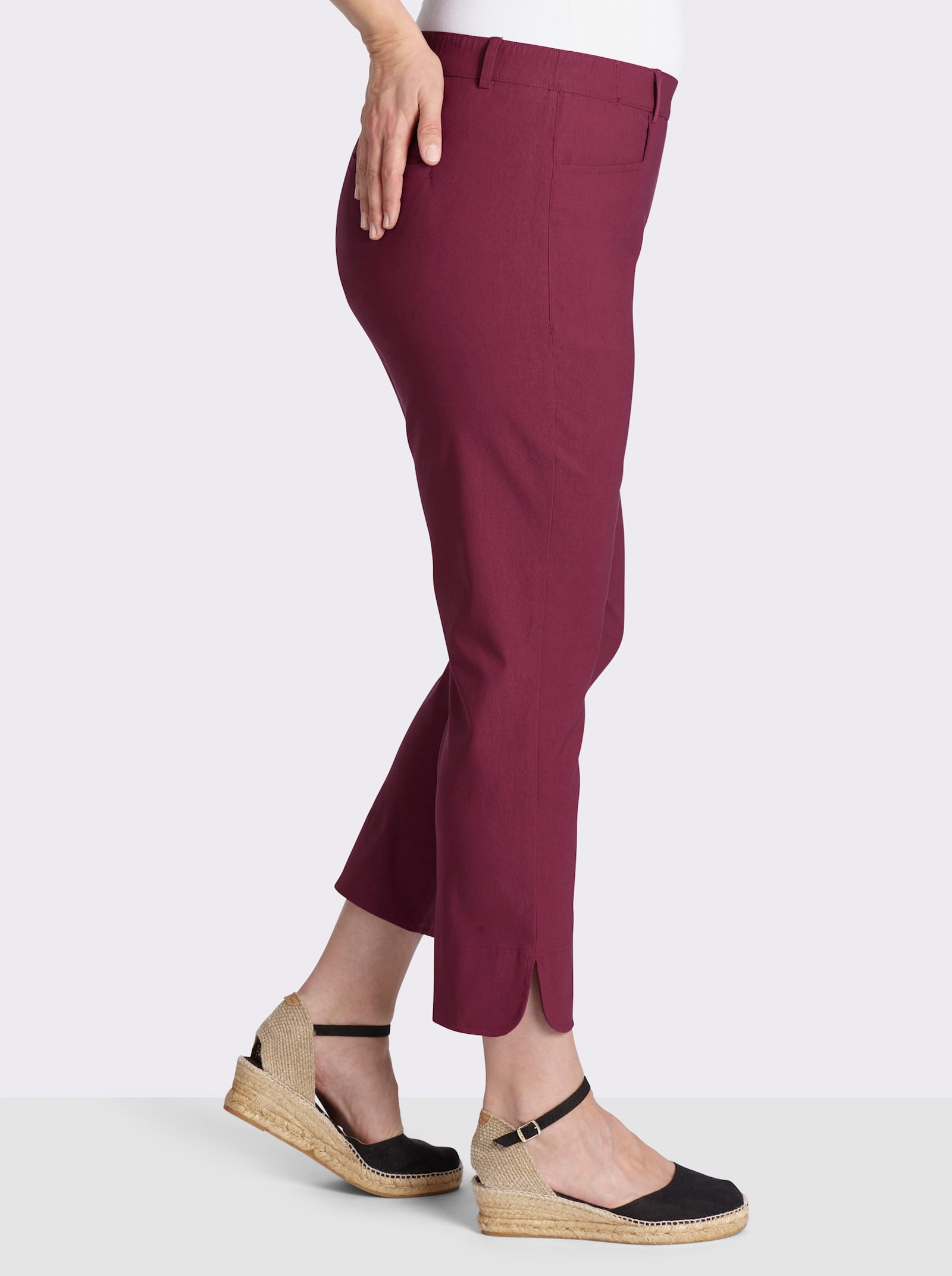 sheego Bengalinebroek in 7/8-lengte met zijsplitten - bordeaux