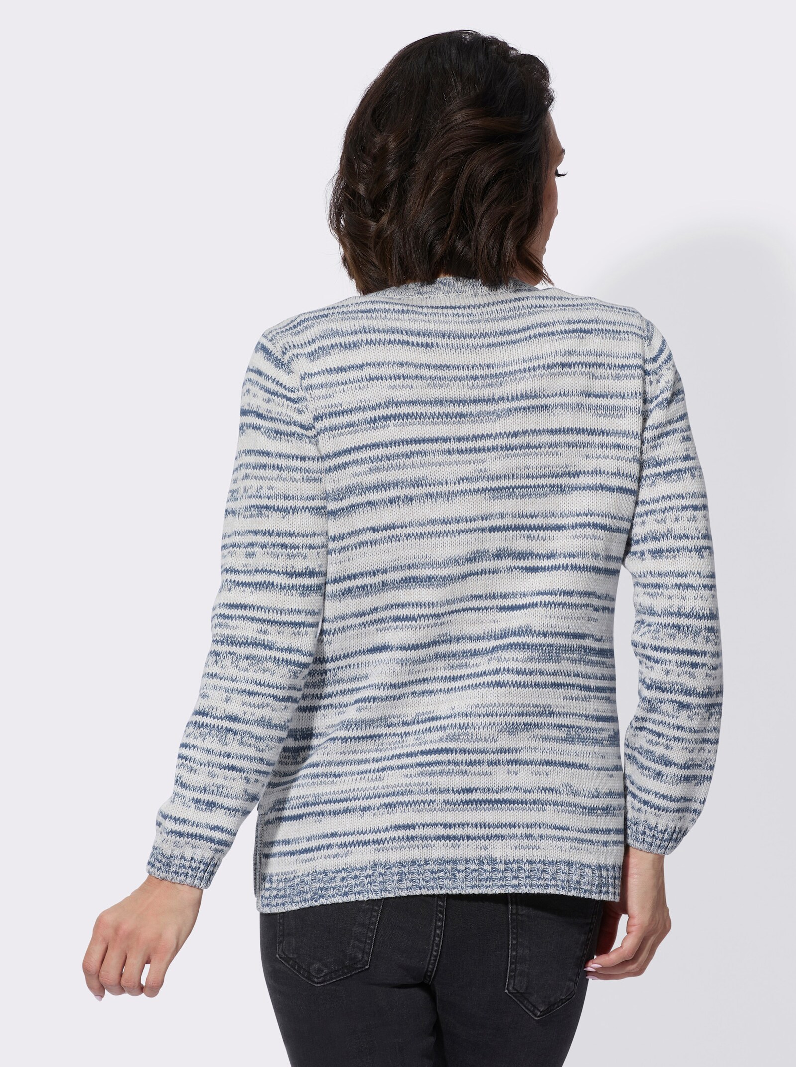 Vest van puur katoen - lichtgrijs/rookblauw gemêleerd